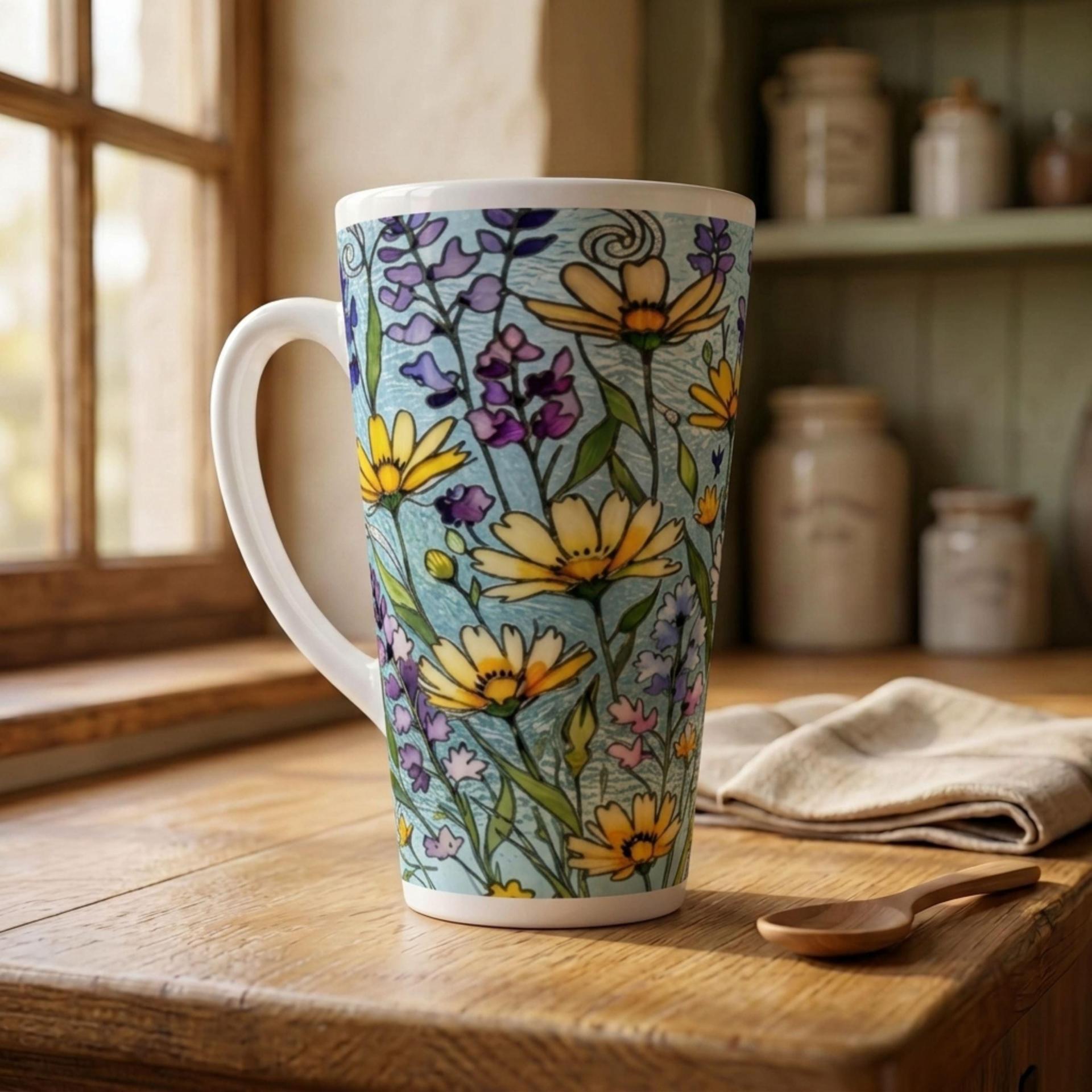 Latte 17oz Ceramic Mug - Coffee or Tea Cup, Extra Tall