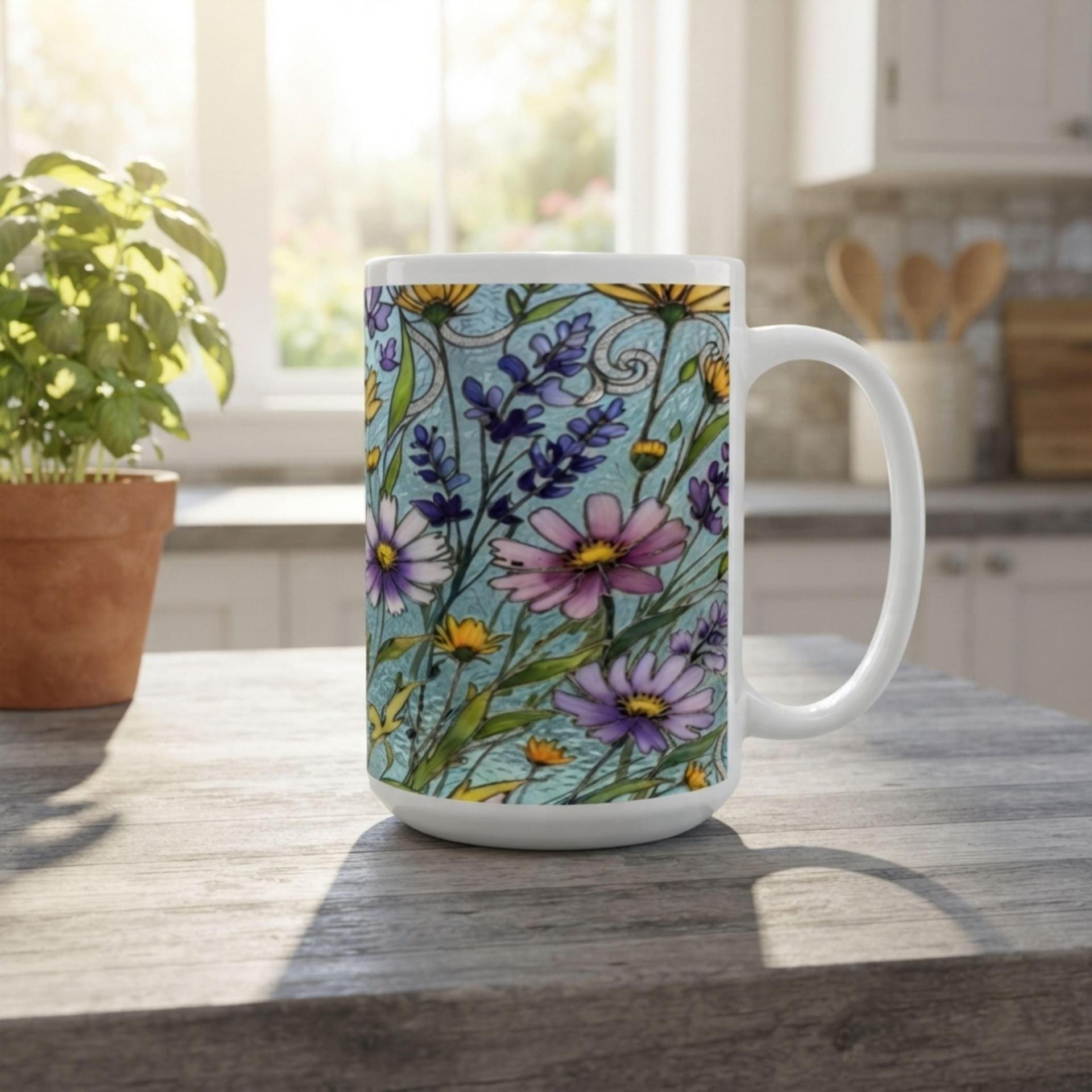 Floral Cups -  Large and Small Ceramic Mugs