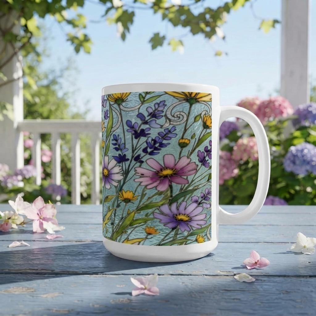 Floral Cups -  Large and Small Ceramic Mugs