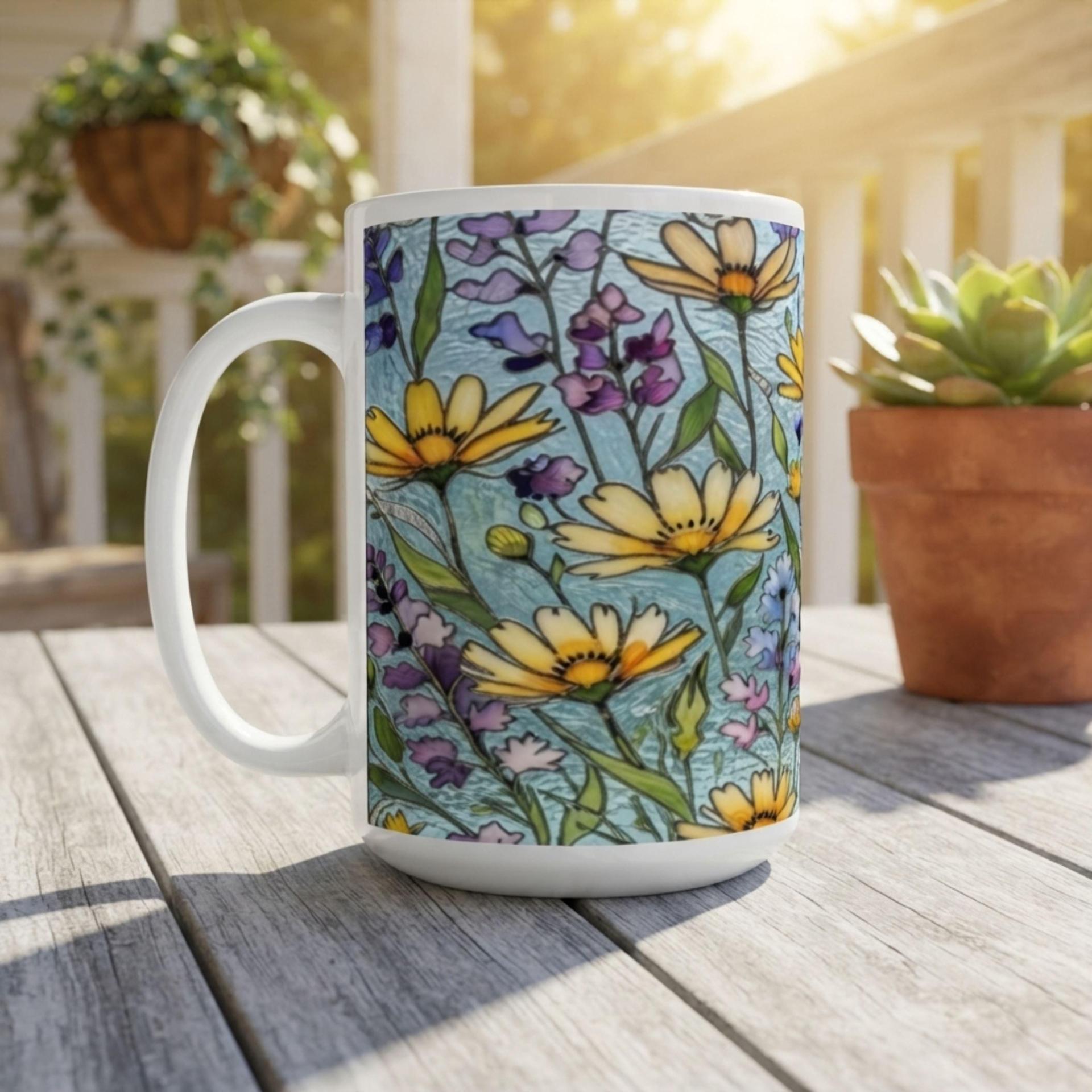 Floral Cups -  Large and Small Ceramic Mugs