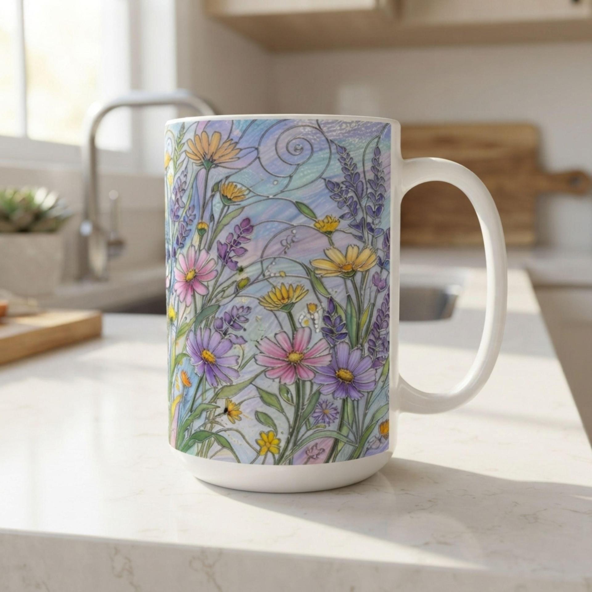 Floral Cups -  Large and Small Ceramic Mugs