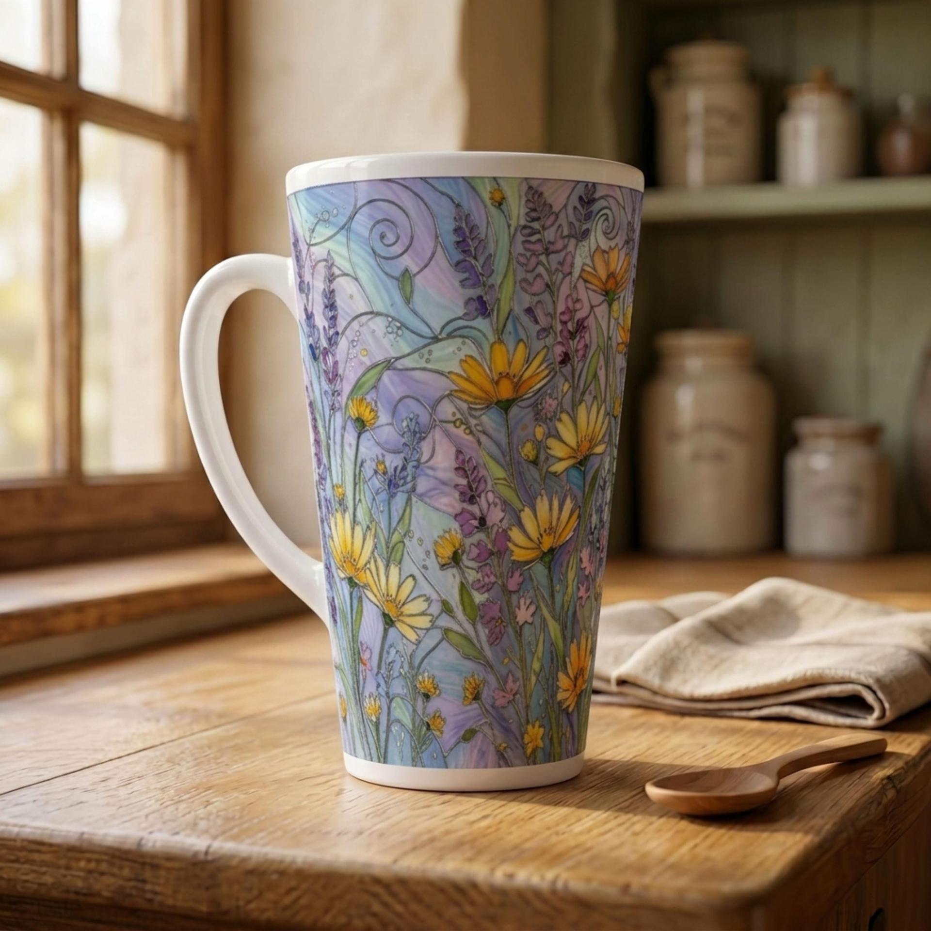 Latte 17oz Ceramic Mug - Coffee or Tea Cup, Extra Tall