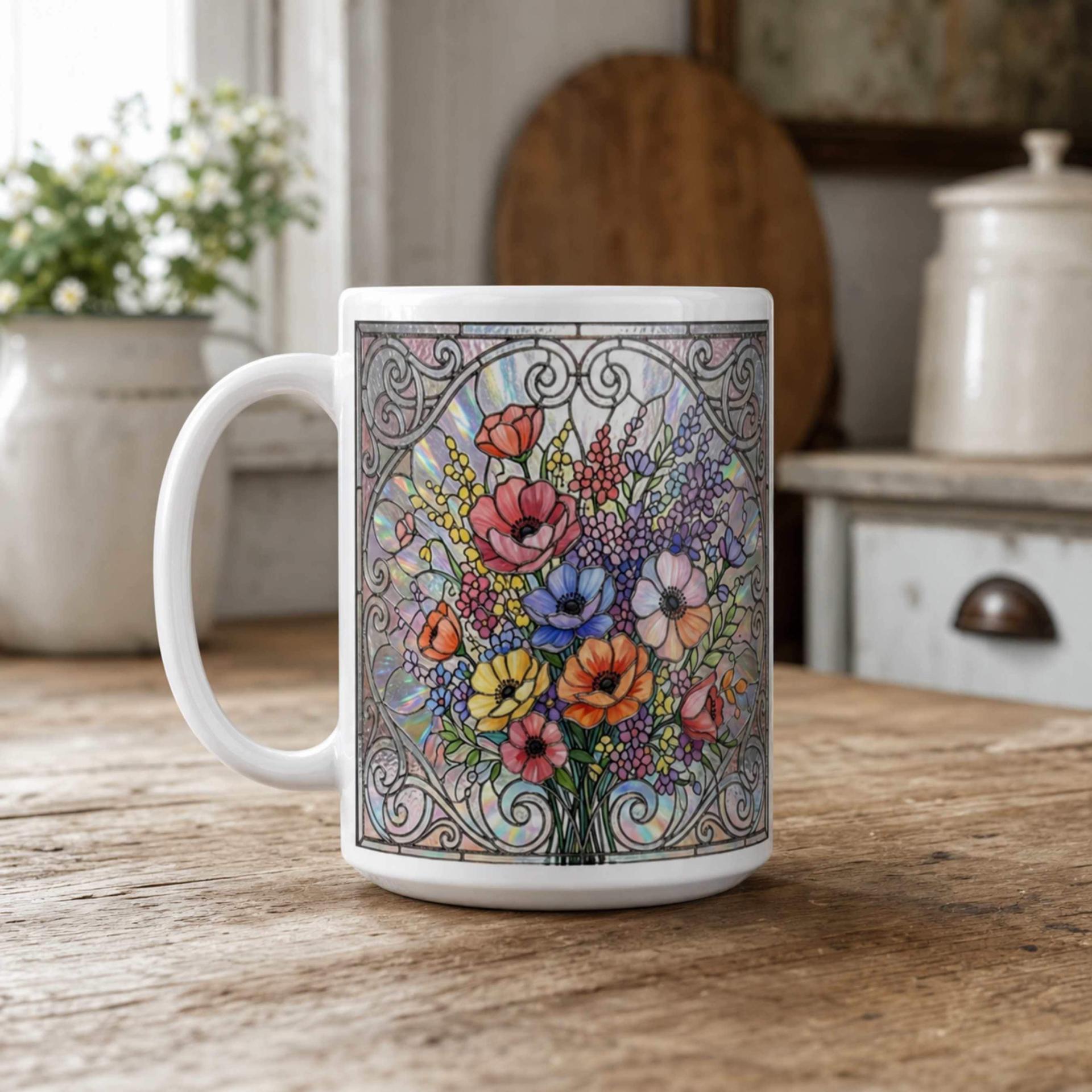 Floral Cups -  Large and Small Ceramic Mugs