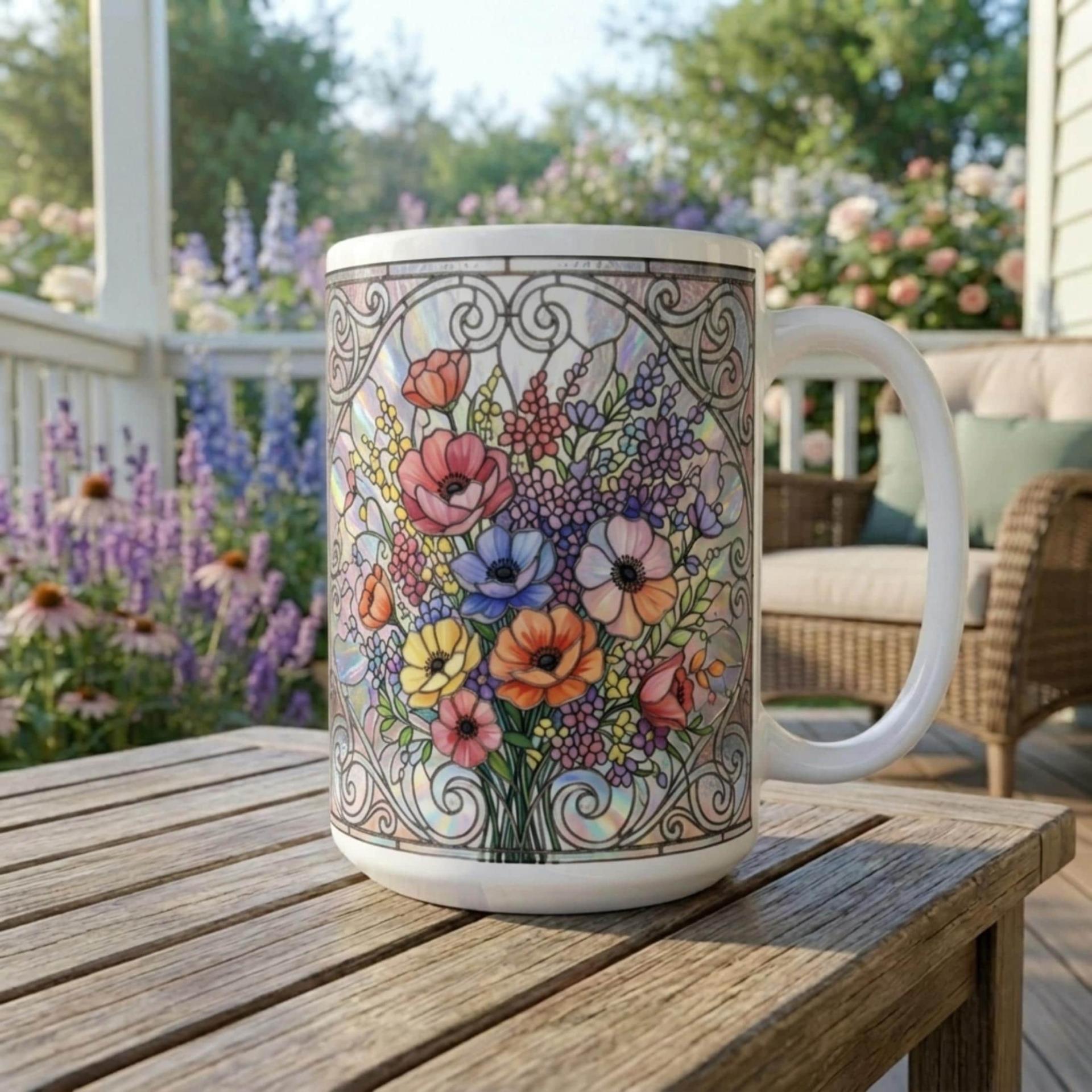 Floral Cups -  Large and Small Ceramic Mugs
