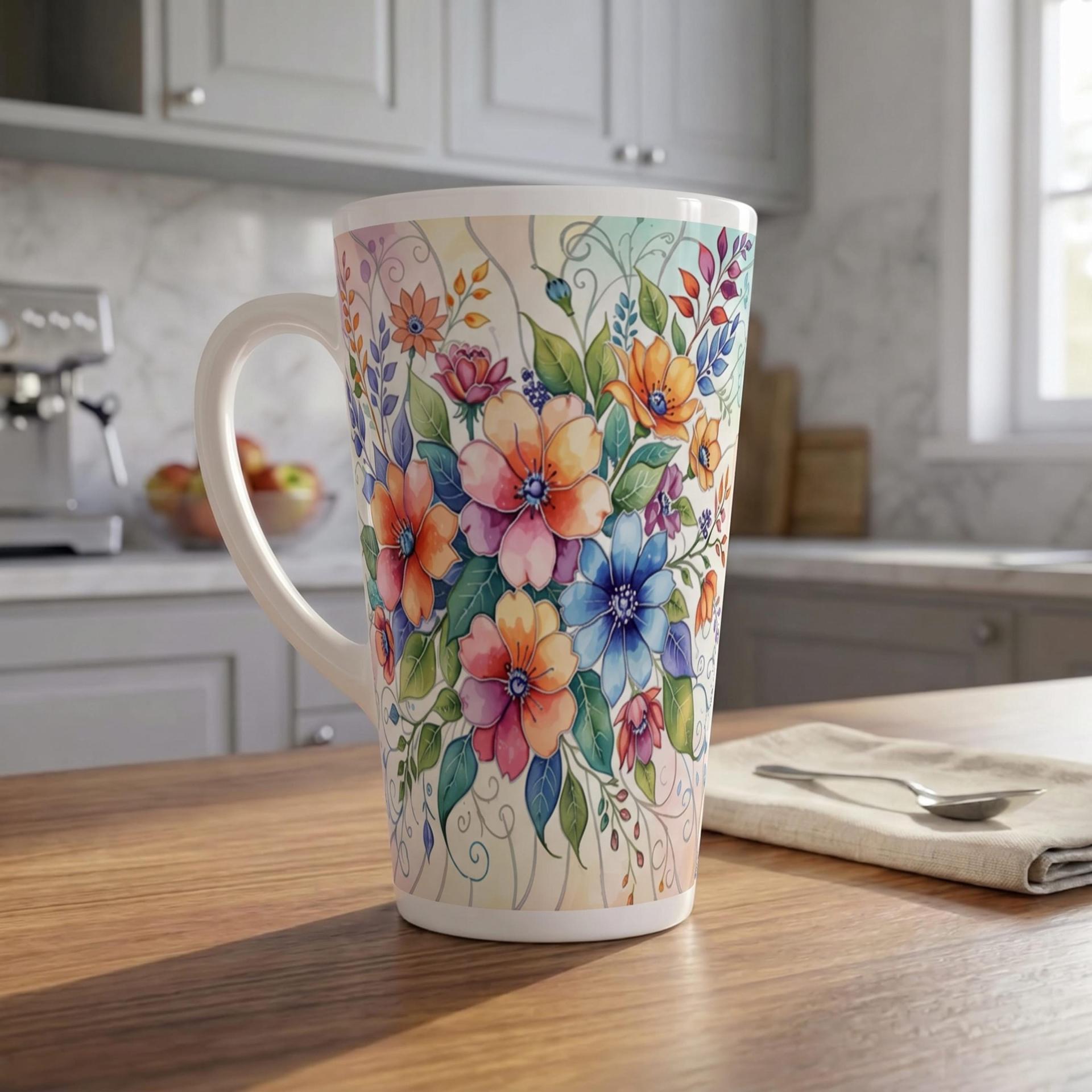 Latte 17oz Ceramic Mug - Coffee or Tea Cup, Extra Tall