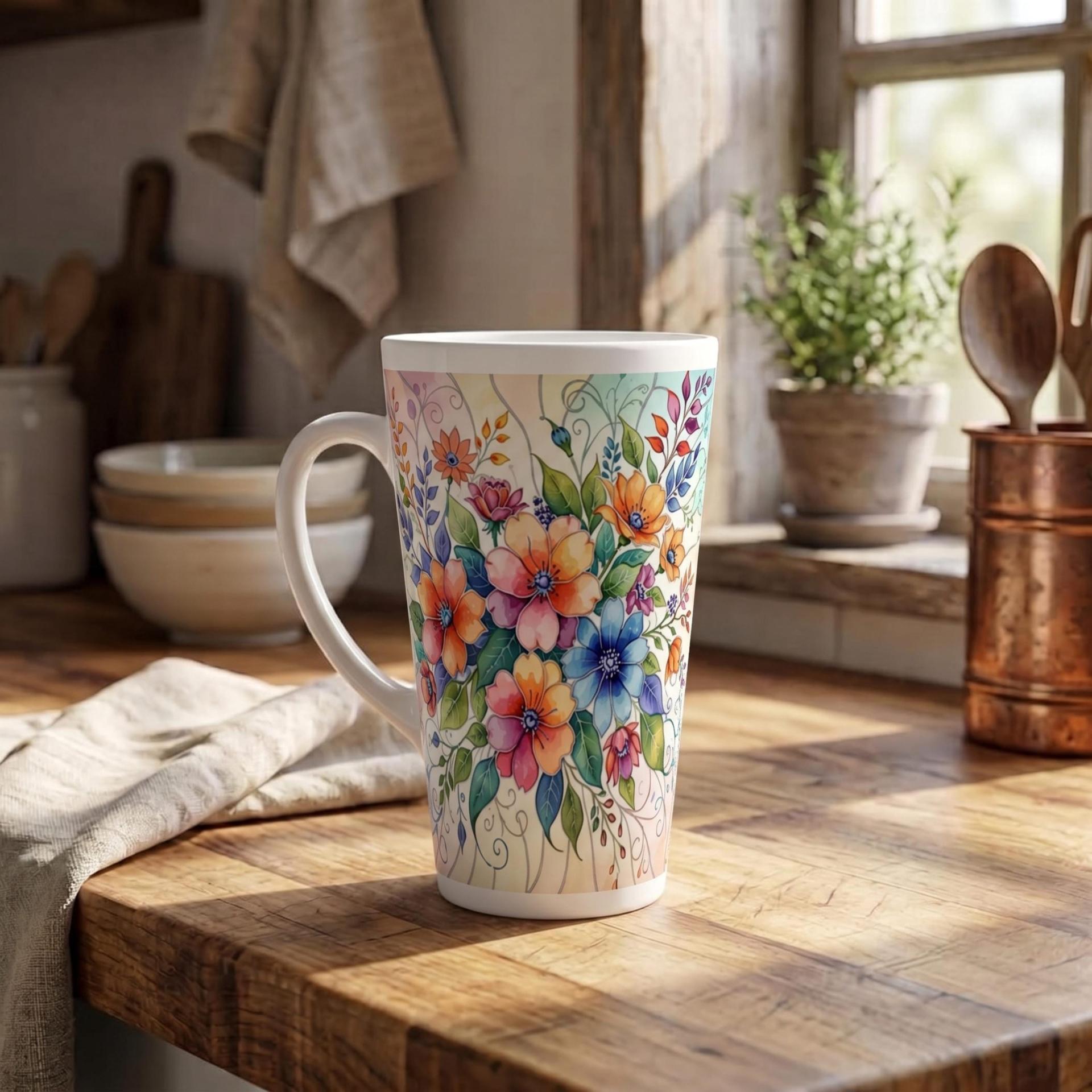 Latte 17oz Ceramic Mug - Coffee or Tea Cup, Extra Tall