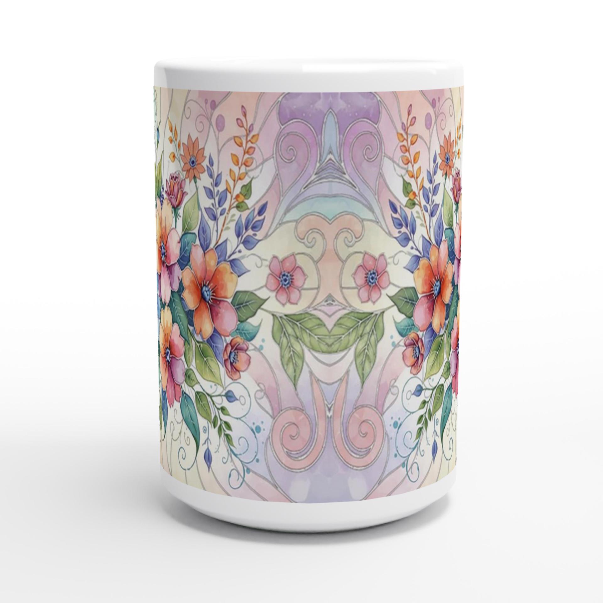 Floral Cups -  Large and Small Ceramic Mugs