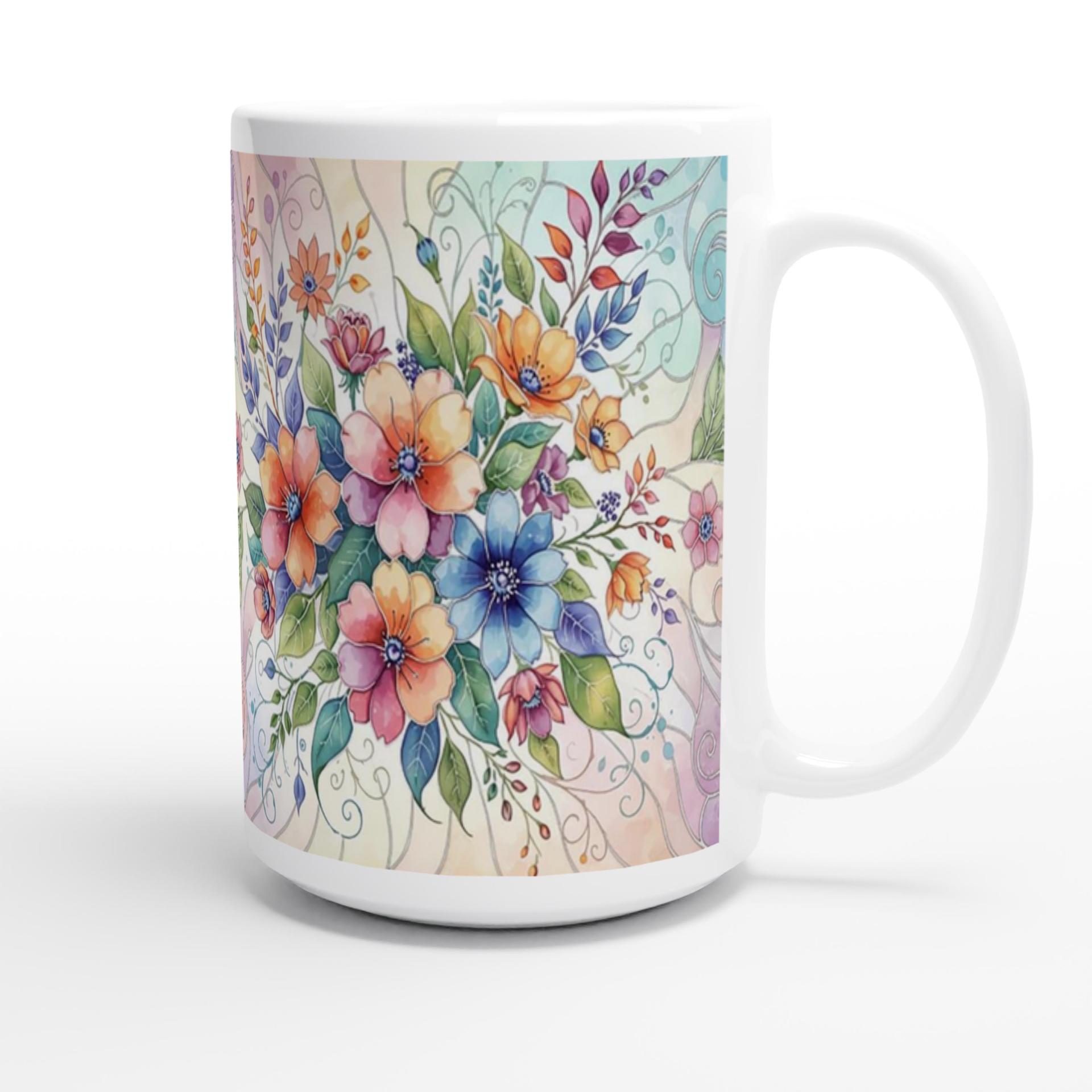 Floral Cups -  Large and Small Ceramic Mugs