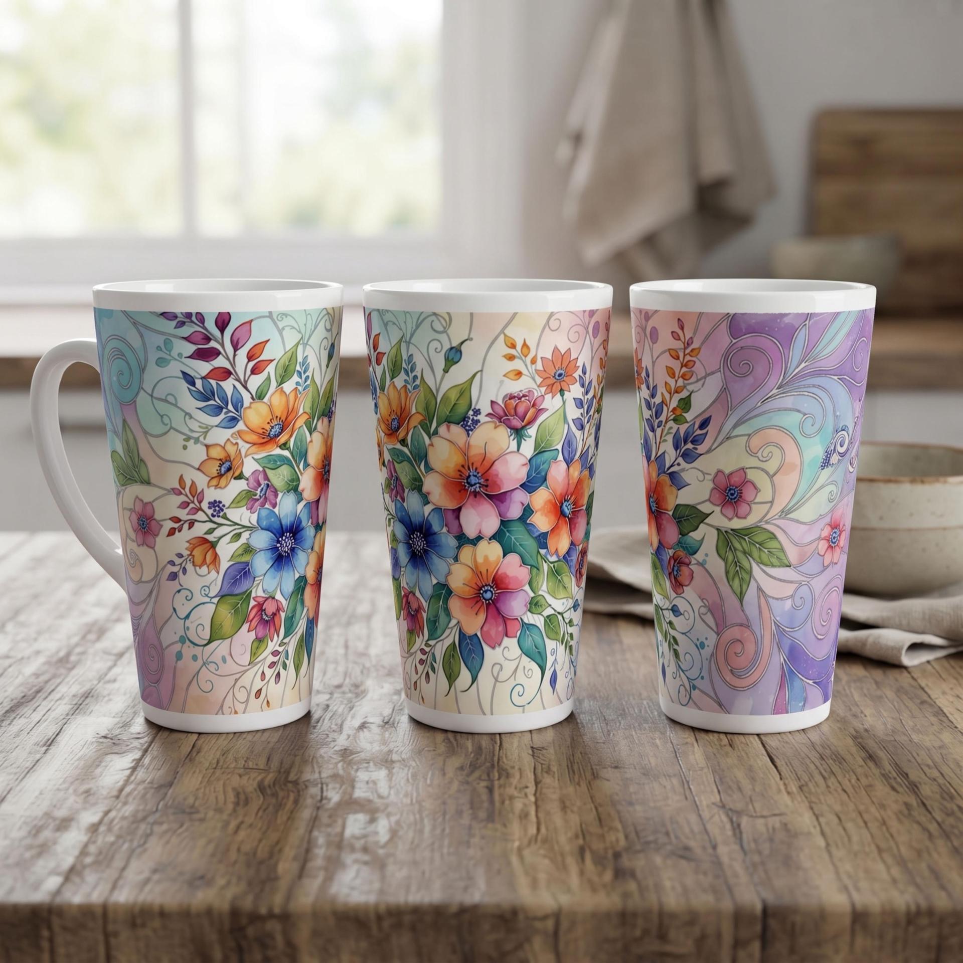 Latte 17oz Ceramic Mug - Coffee or Tea Cup, Extra Tall