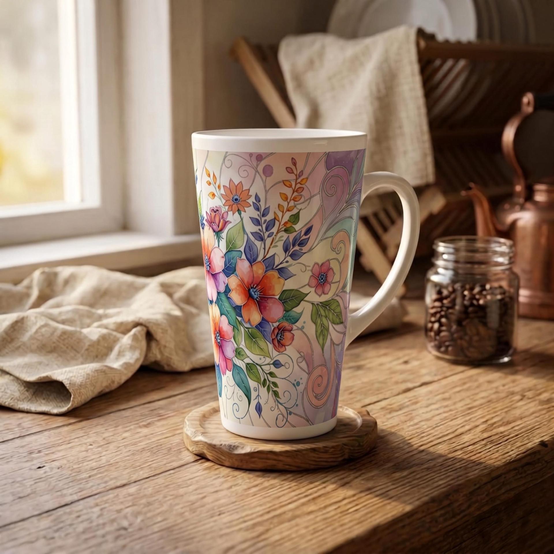Latte 17oz Ceramic Mug - Coffee or Tea Cup, Extra Tall