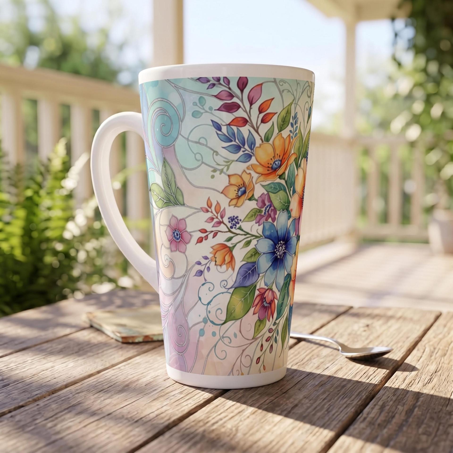Latte 17oz Ceramic Mug - Coffee or Tea Cup, Extra Tall