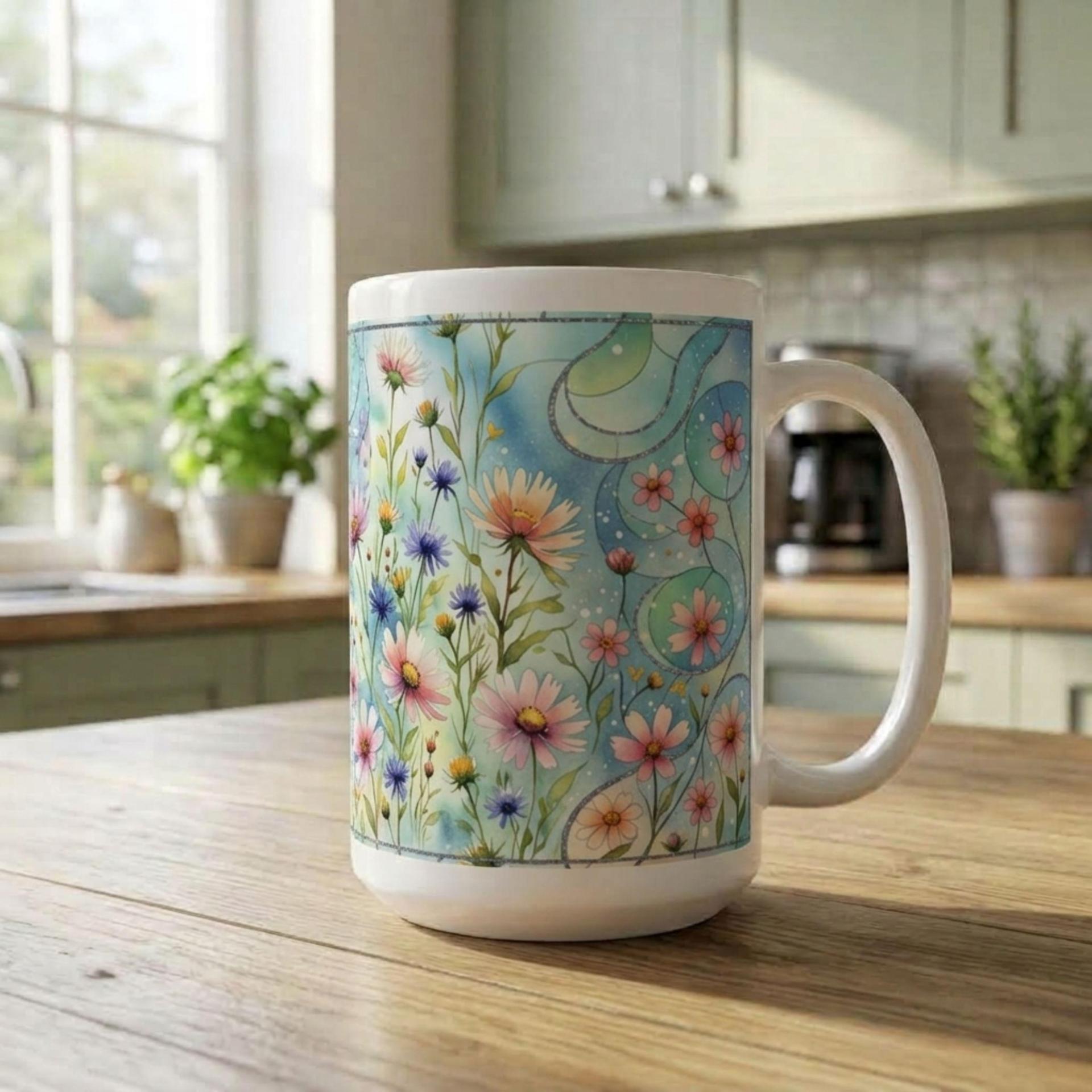Floral Cups -  Large and Small Ceramic Mugs