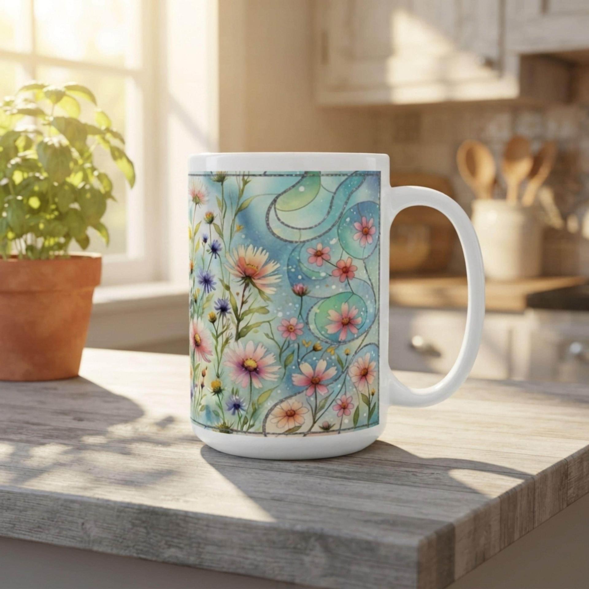 Floral Cups -  Large and Small Ceramic Mugs