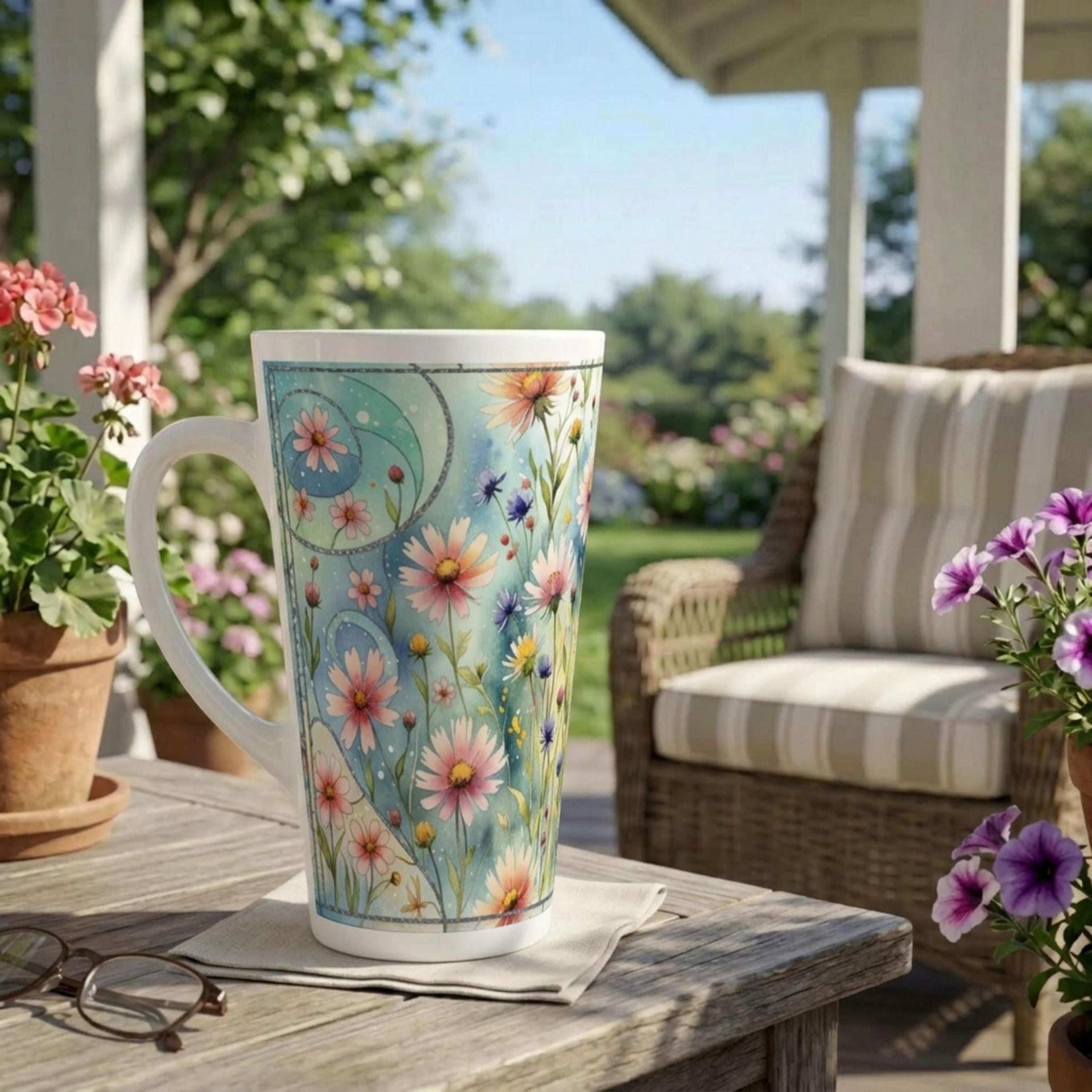 Latte 17oz Ceramic Mug - Coffee or Tea Cup, Extra Tall