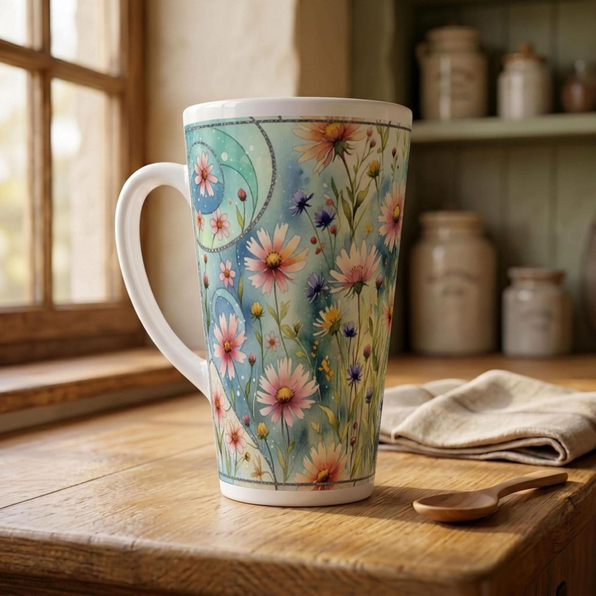 Latte 17oz Ceramic Mug - Coffee or Tea Cup, Extra Tall