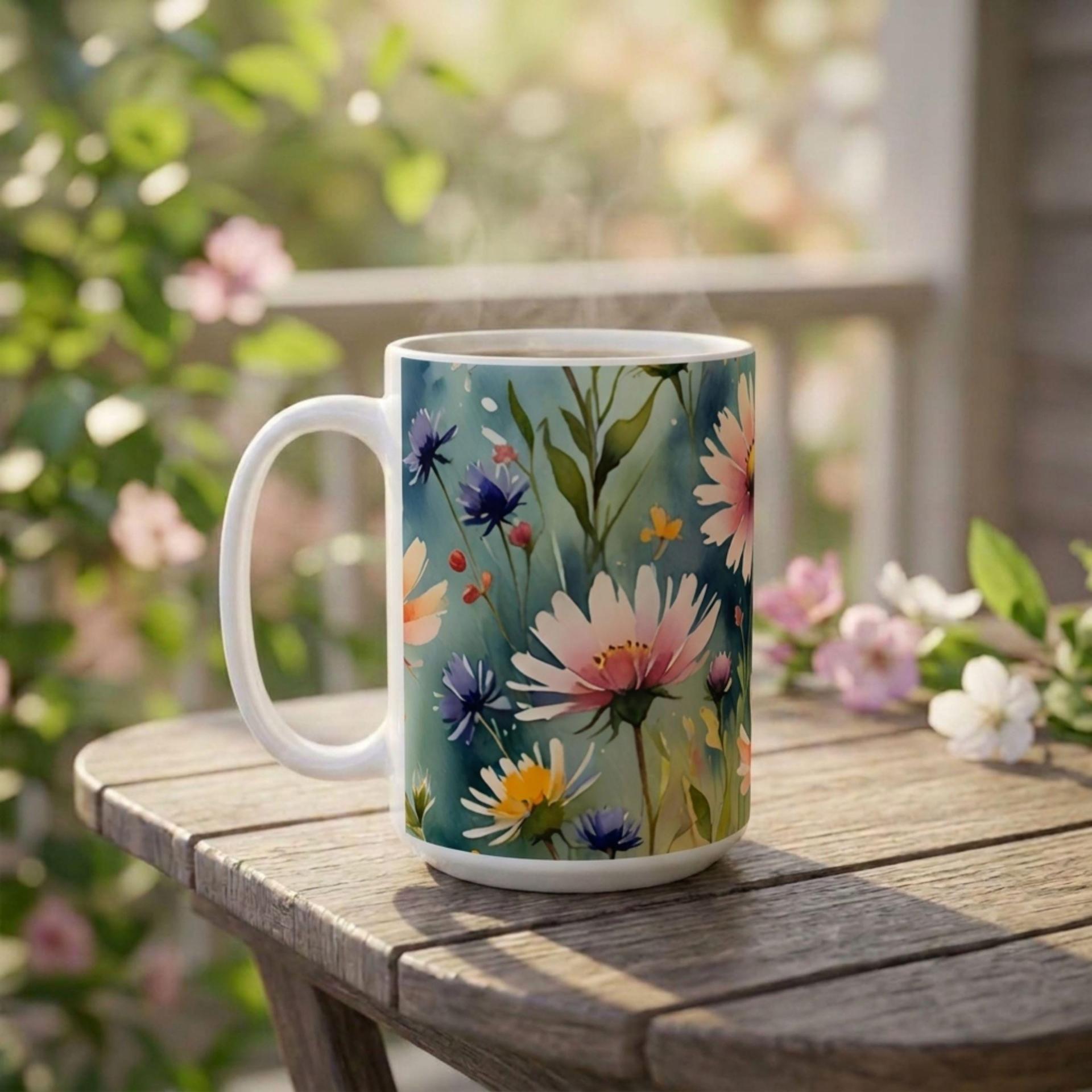 Floral Cups -  Large and Small Ceramic Mugs