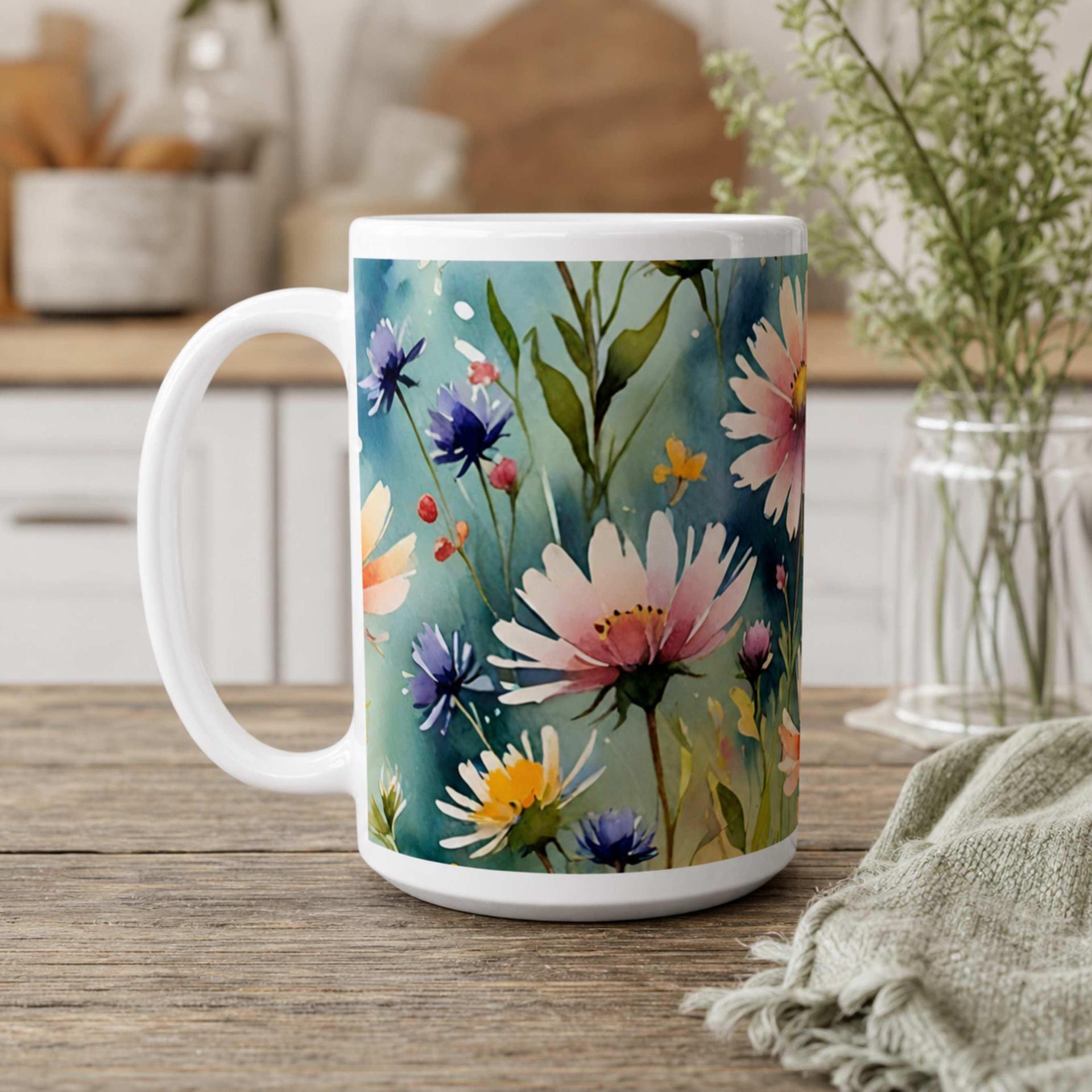 Floral Cups -  Large and Small Ceramic Mugs