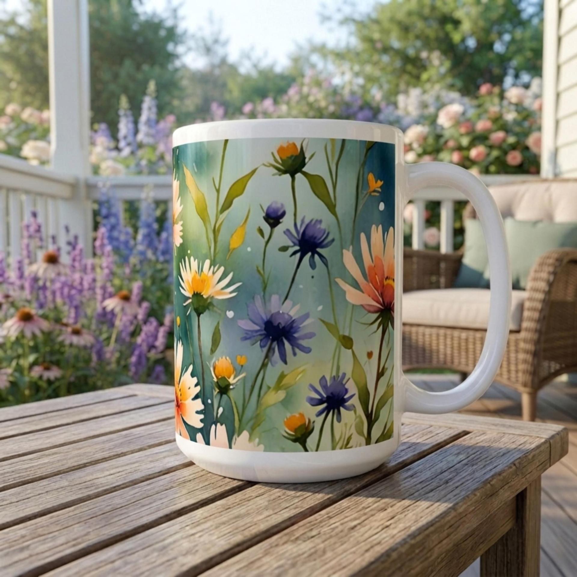 Floral Cups -  Large and Small Ceramic Mugs