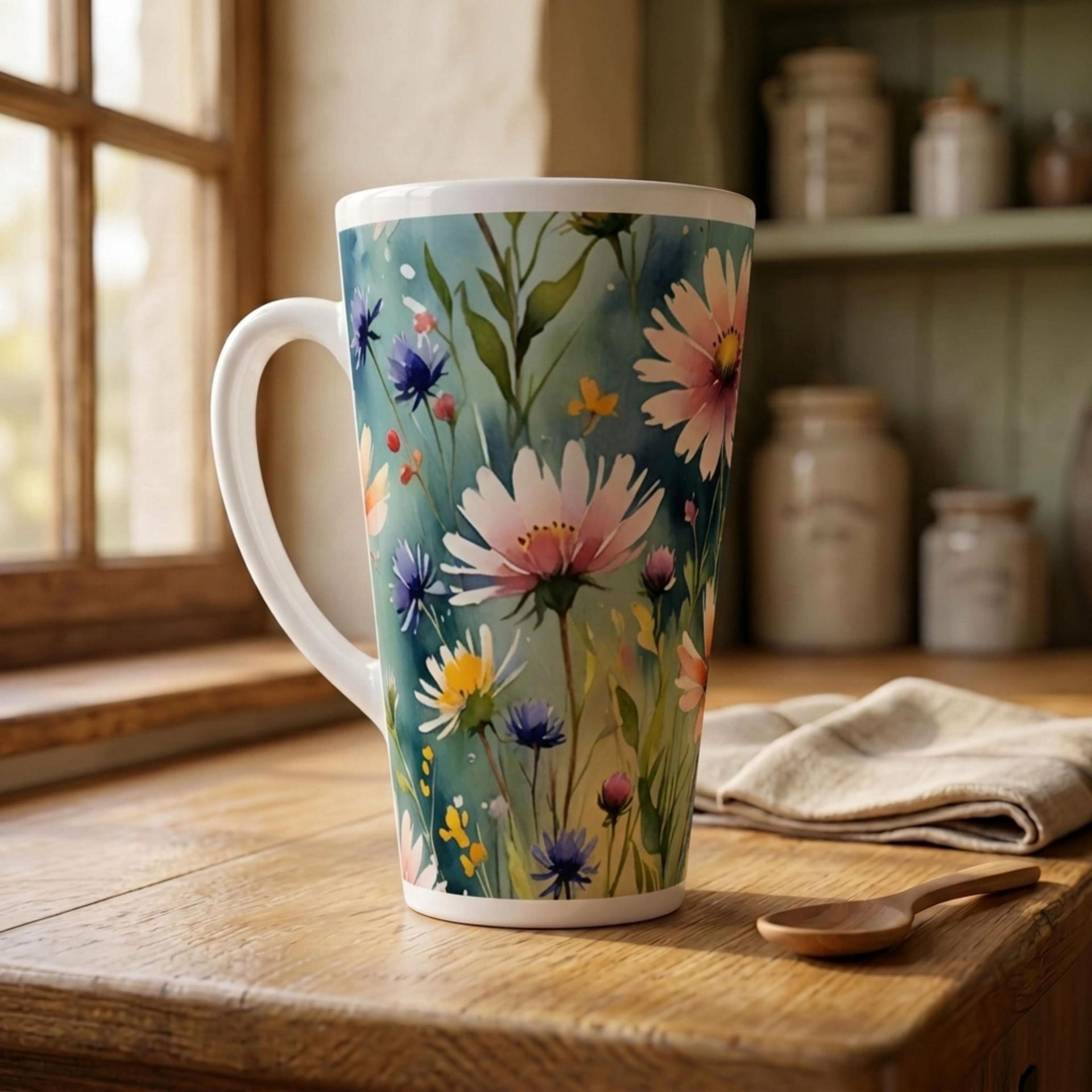 Latte 17oz Ceramic Mug - Coffee or Tea Cup, Extra Tall
