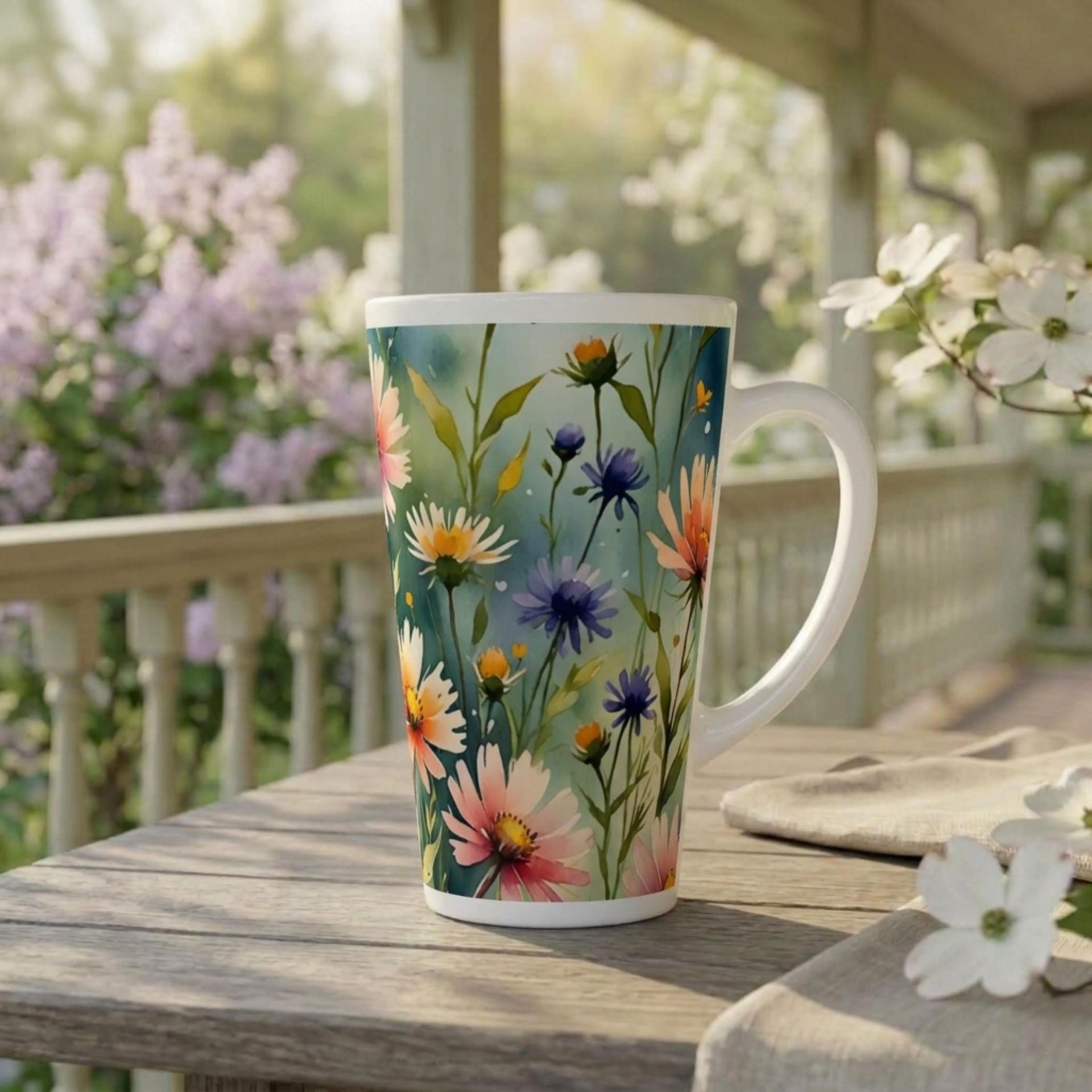 Latte 17oz Ceramic Mug - Coffee or Tea Cup, Extra Tall