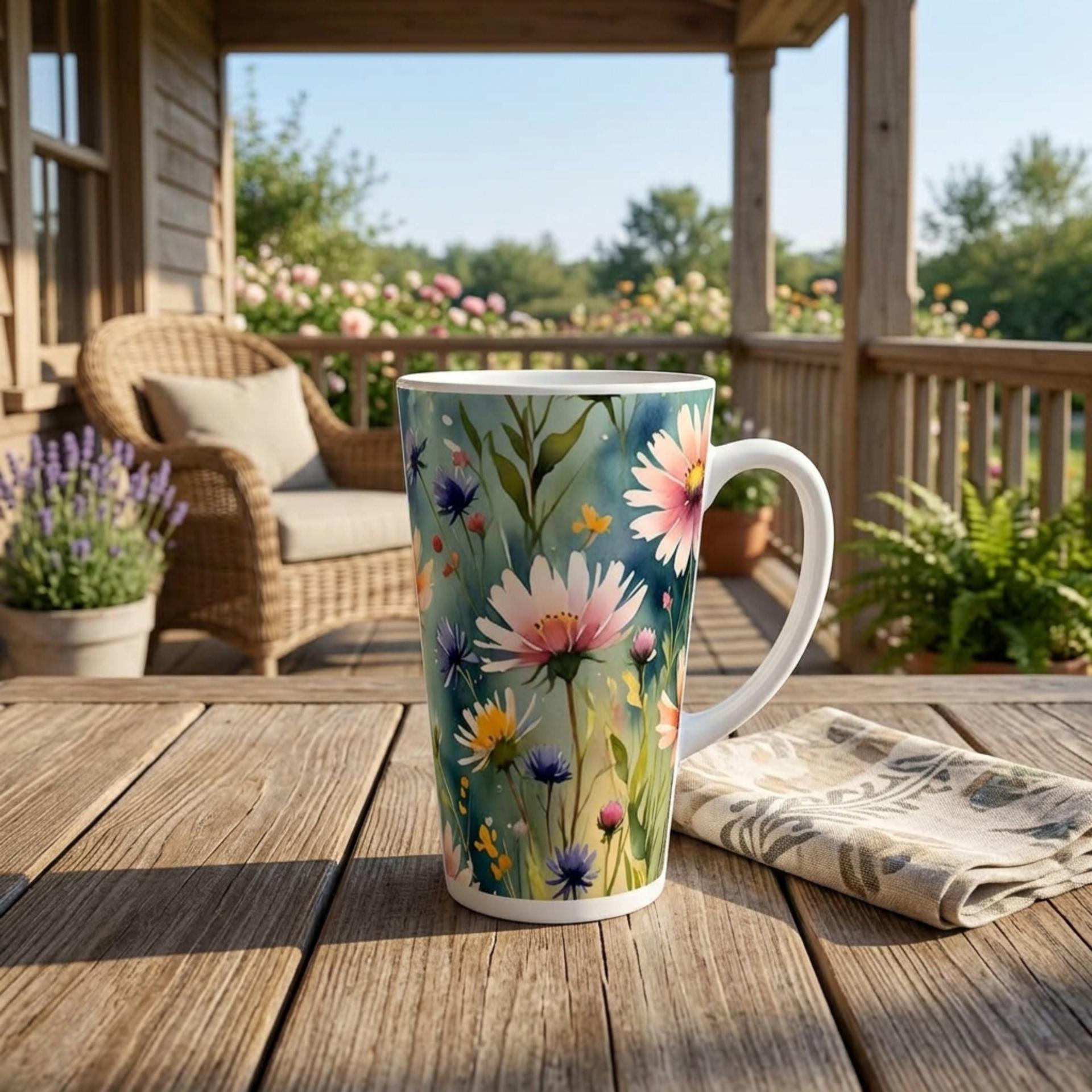 Latte 17oz Ceramic Mug - Coffee or Tea Cup, Extra Tall