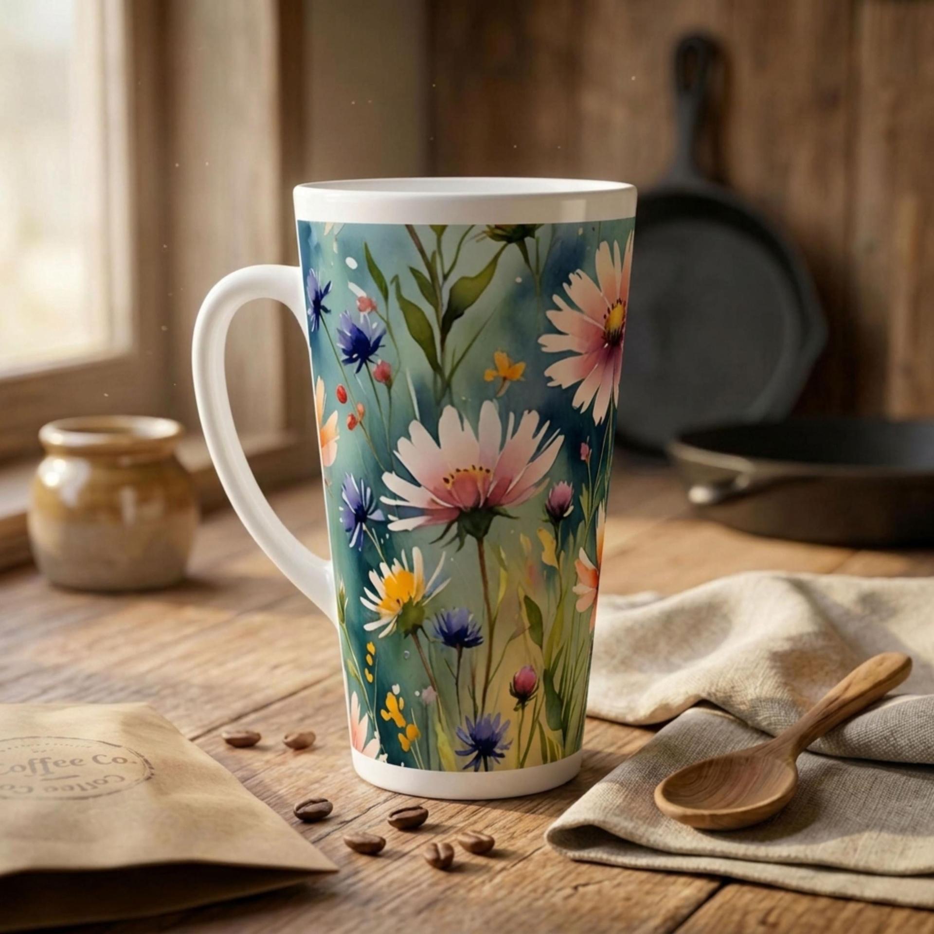Latte 17oz Ceramic Mug - Coffee or Tea Cup, Extra Tall