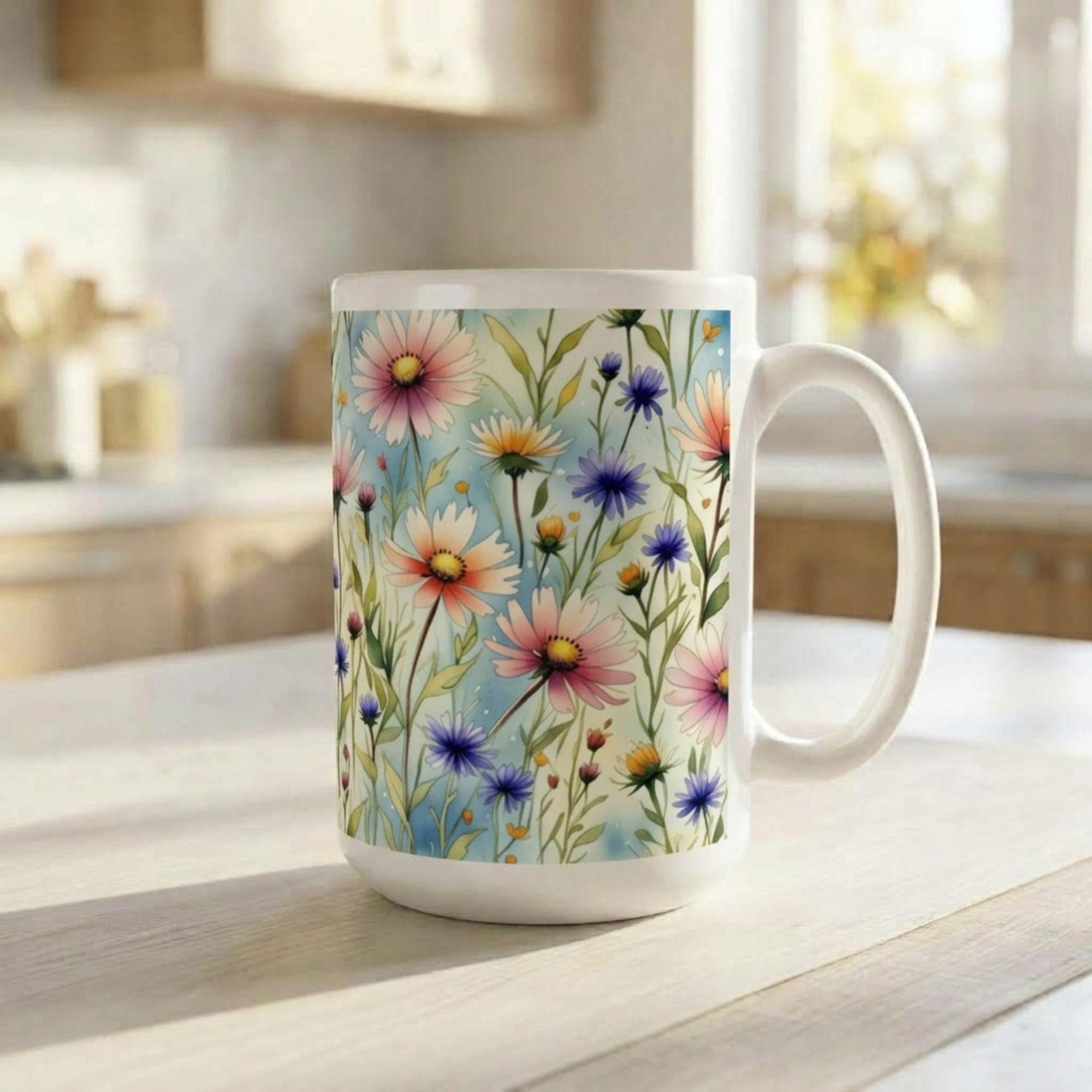 Floral Cups -  Large and Small Ceramic Mugs