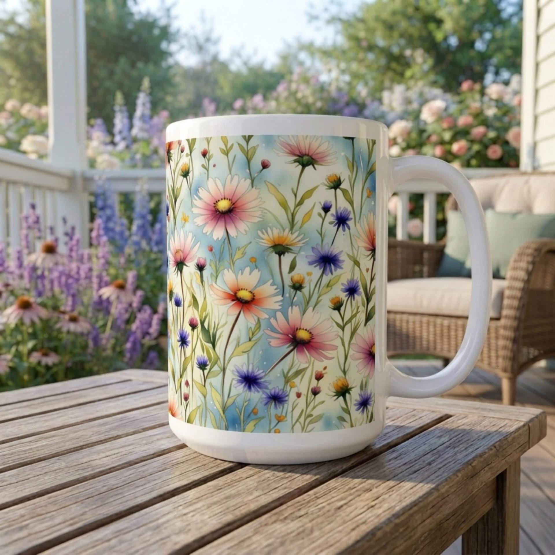 Floral Cups -  Large and Small Ceramic Mugs