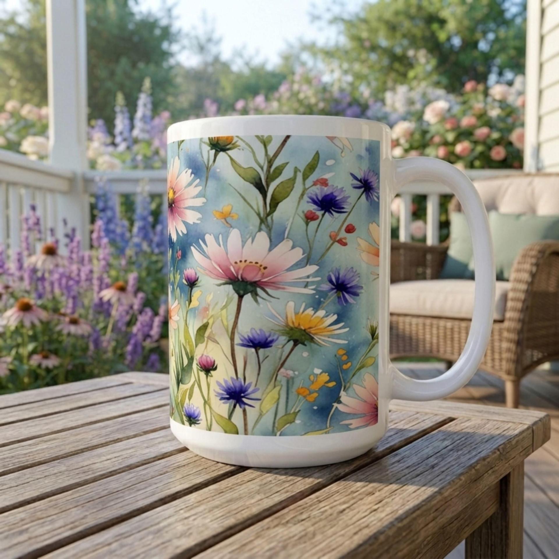 Floral Cups -  Large and Small Ceramic Mugs