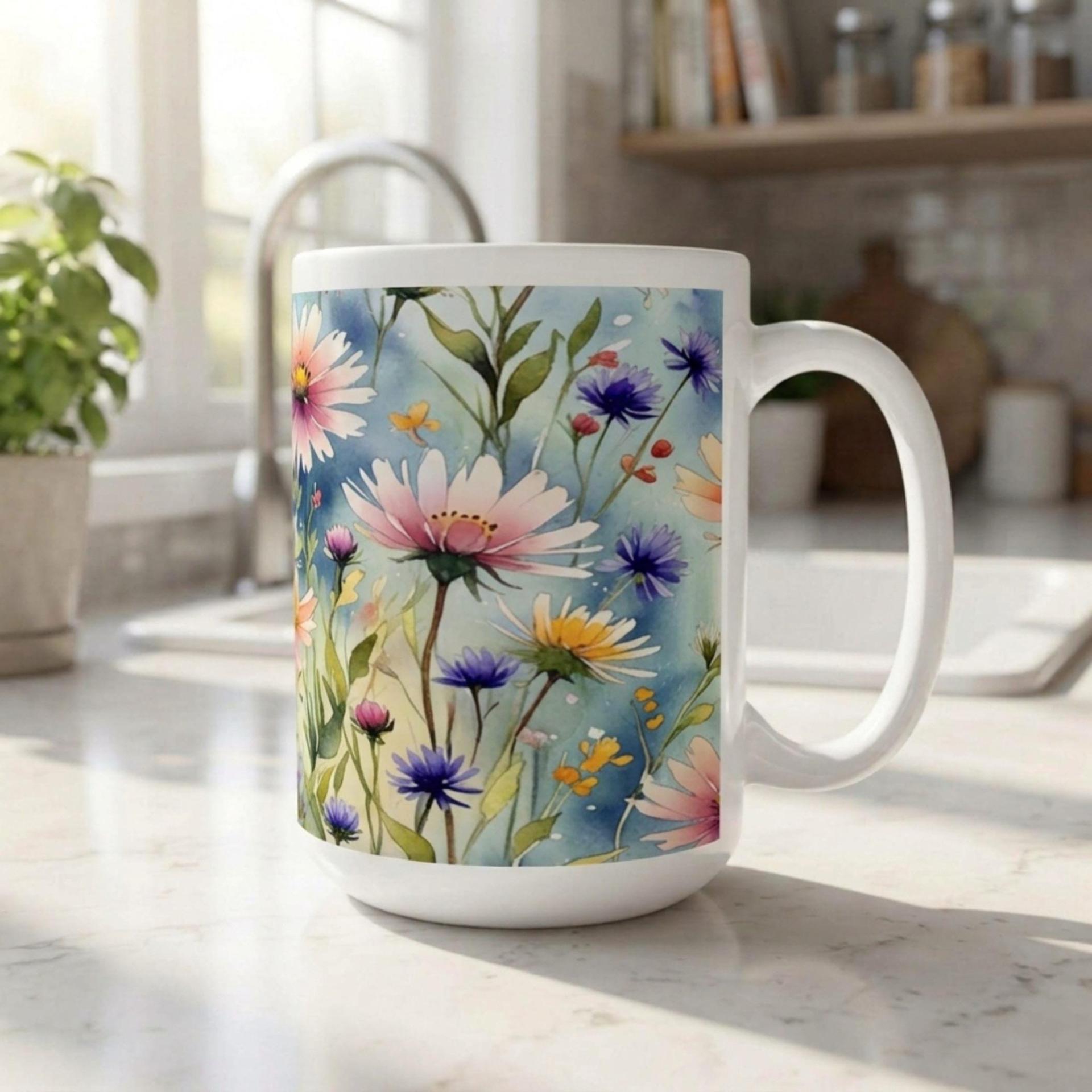 Floral Cups -  Large and Small Ceramic Mugs