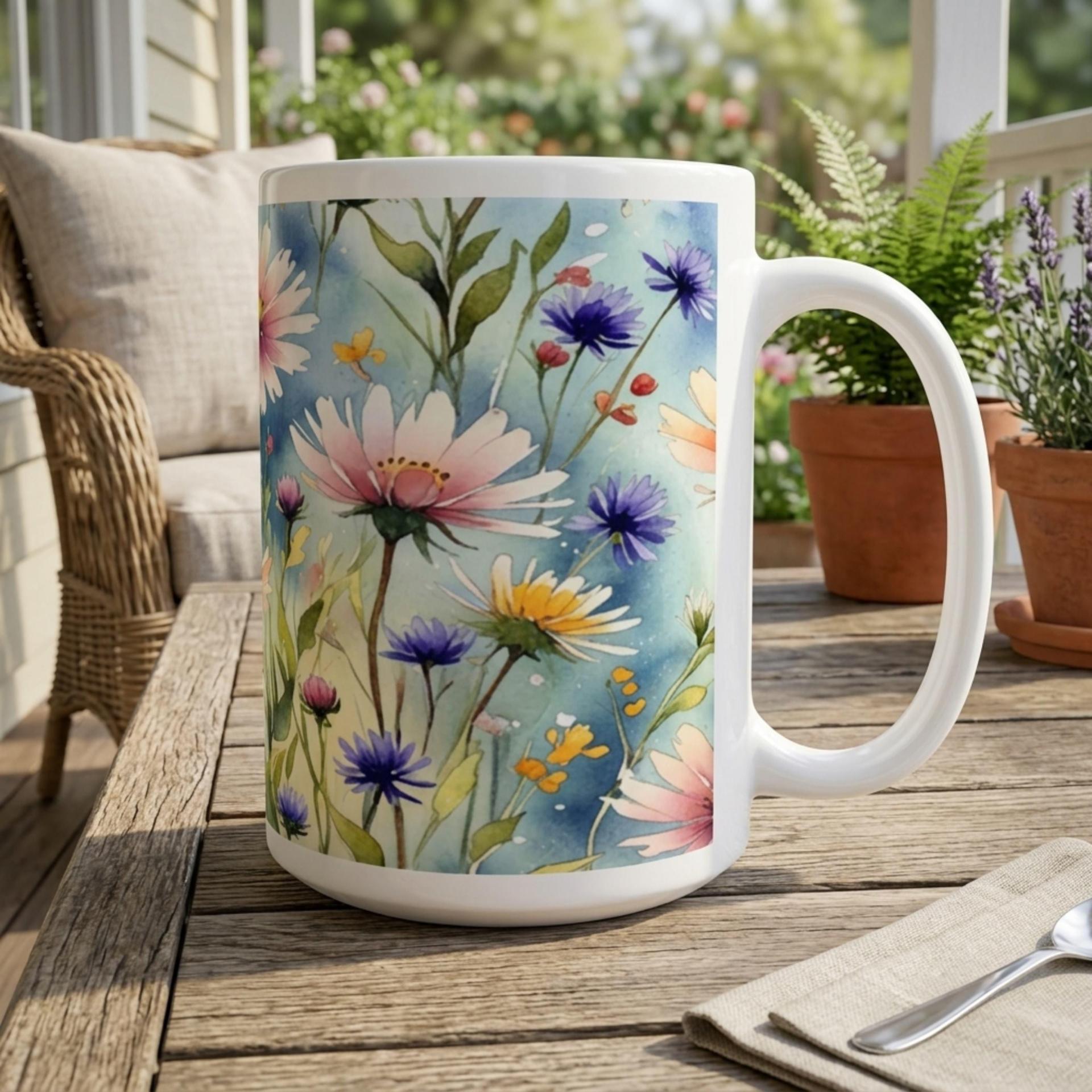 Floral Cups -  Large and Small Ceramic Mugs