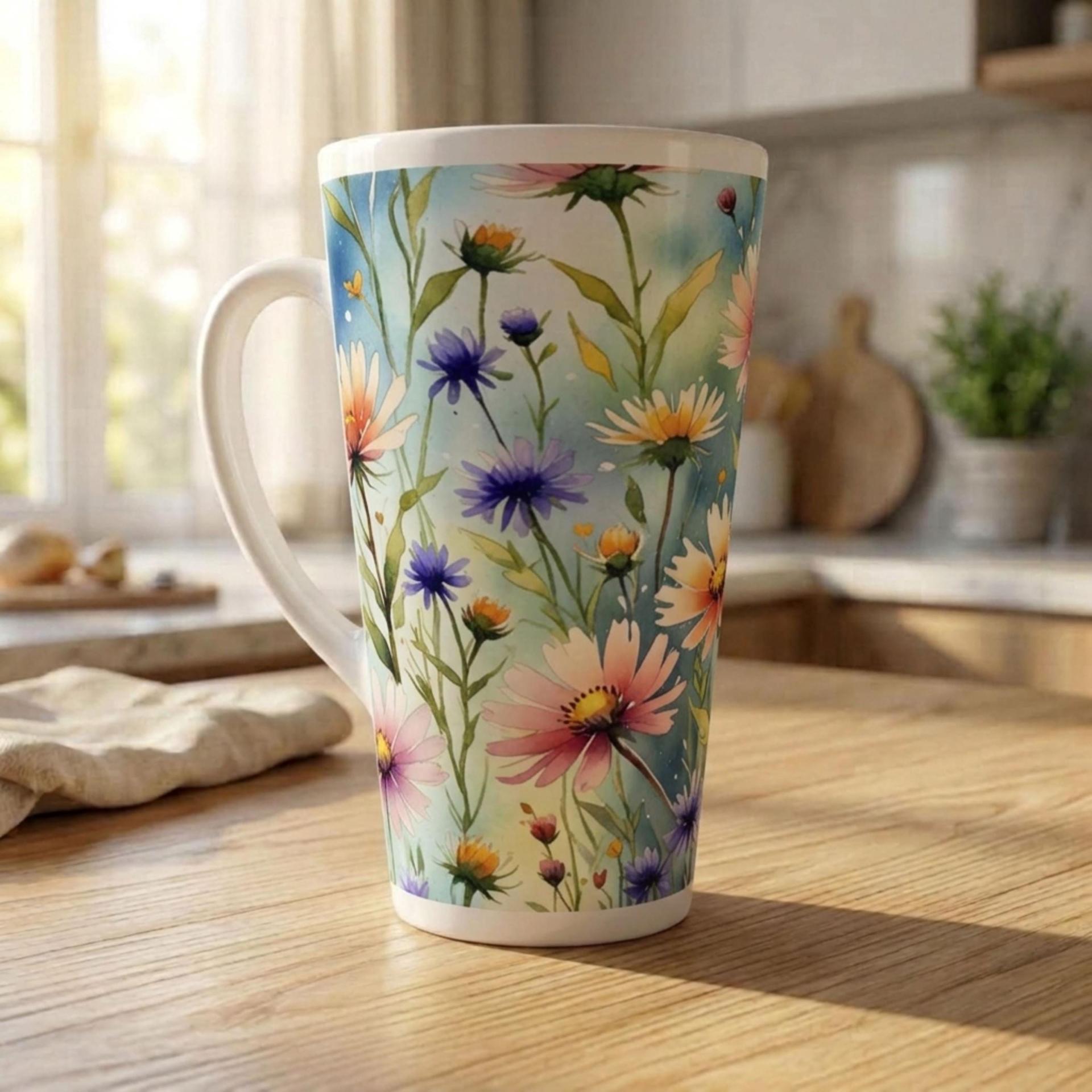 Latte 17oz Ceramic Mug - Coffee or Tea Cup, Extra Tall