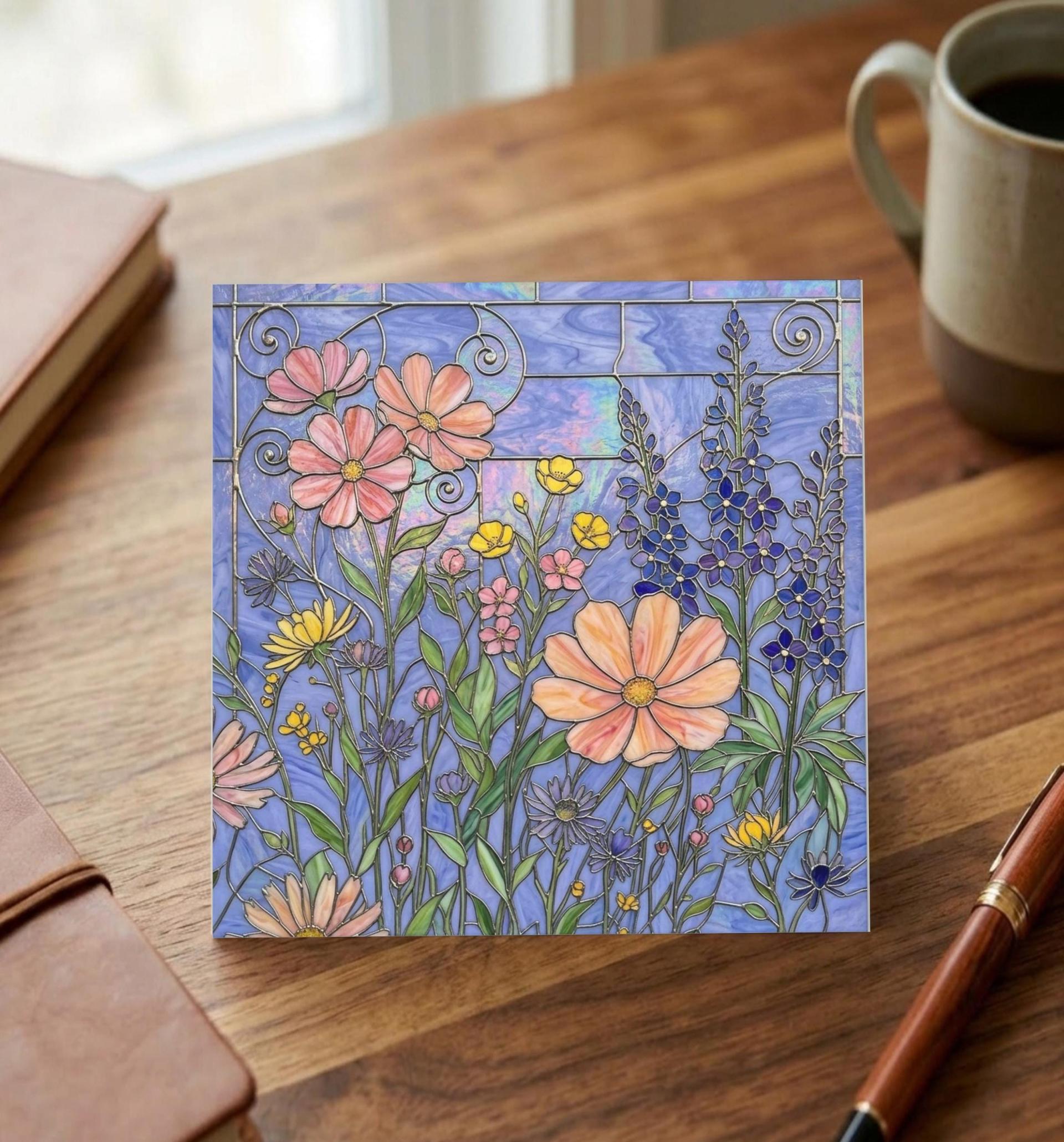 Flowers - Original Art Card - Single Card or Bulk 10 Pack of Gift Cards