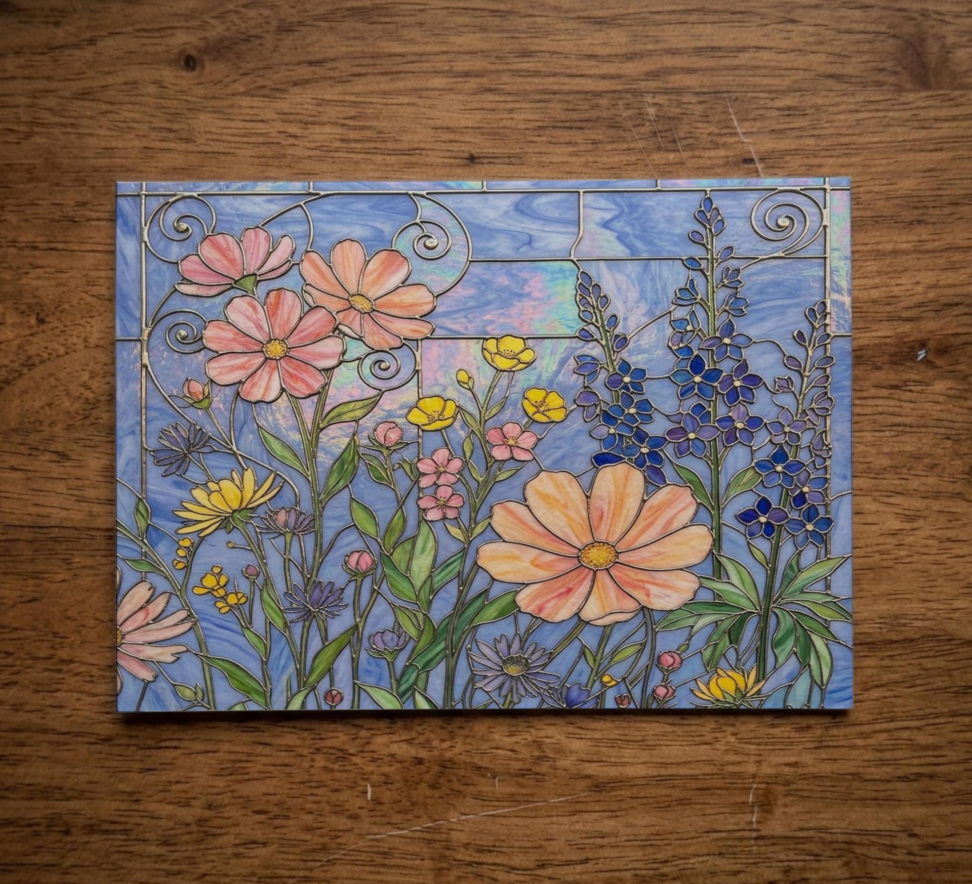 Flowers - Original Art Card - Single Card or Bulk 10 Pack of Gift Cards