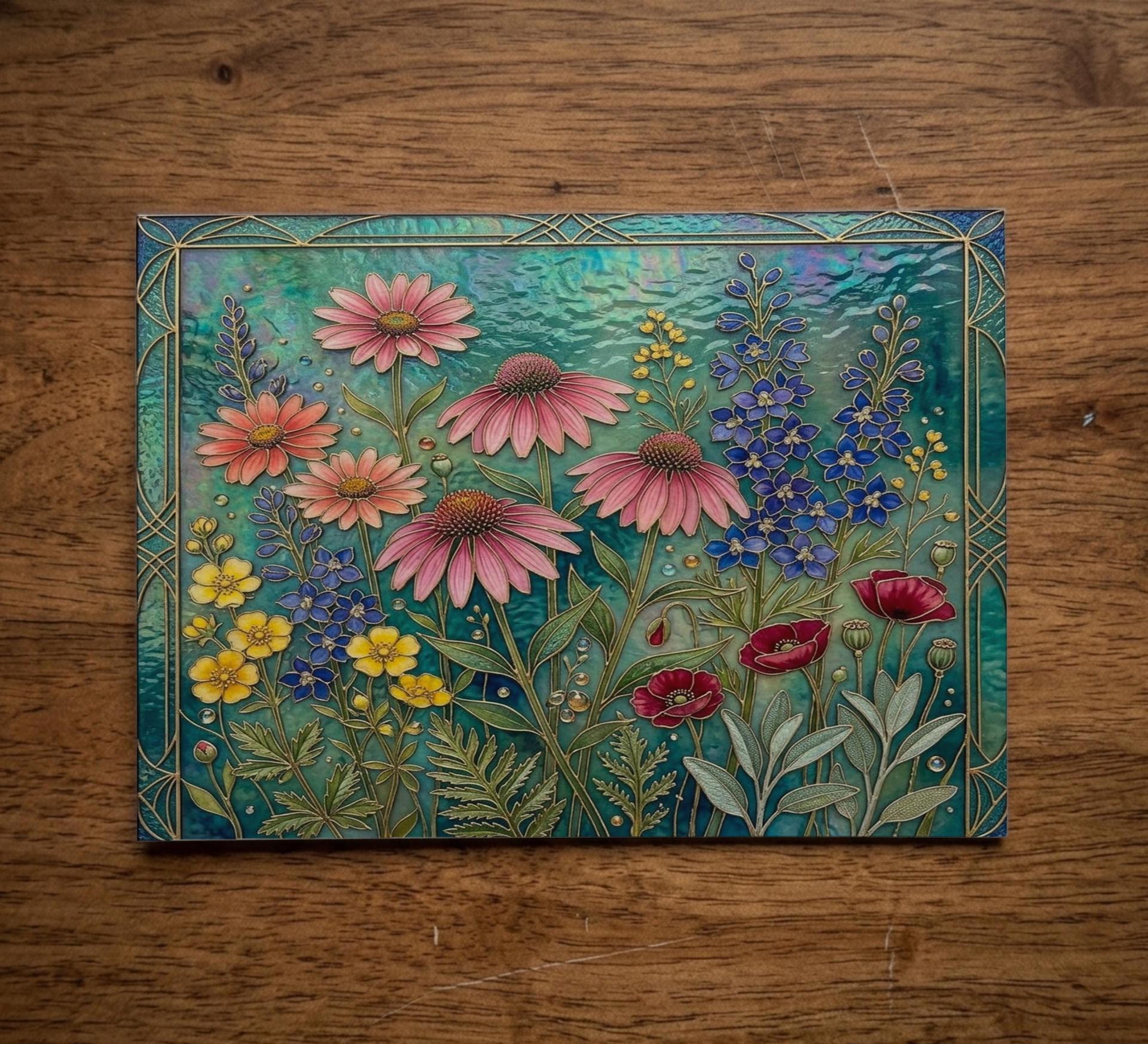Flowers - Original Art Card - Single Card or Bulk 10 Pack of Gift Cards