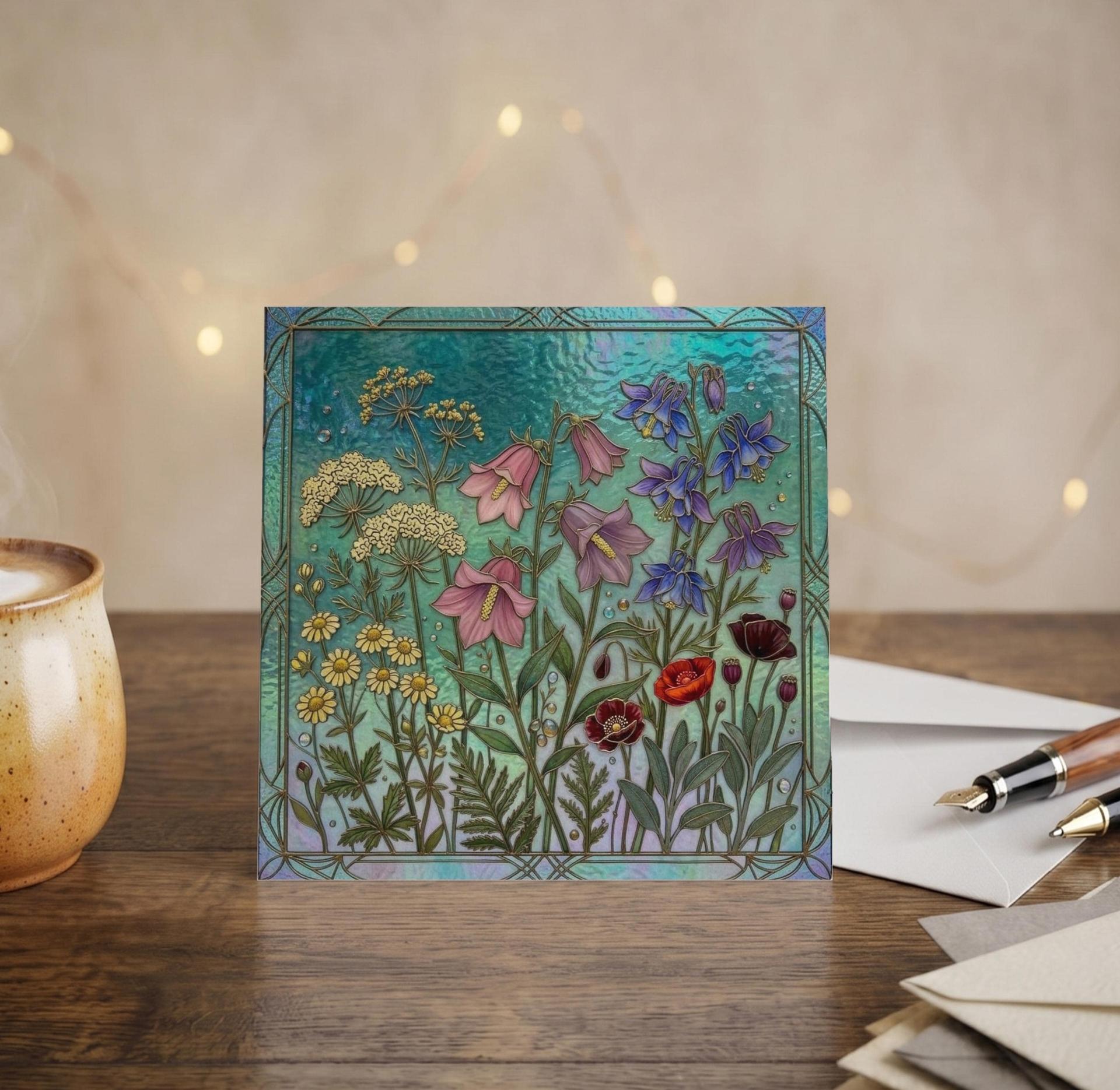 Flowers - Original Art Card - Single Card or Bulk 10 Pack of Gift Cards