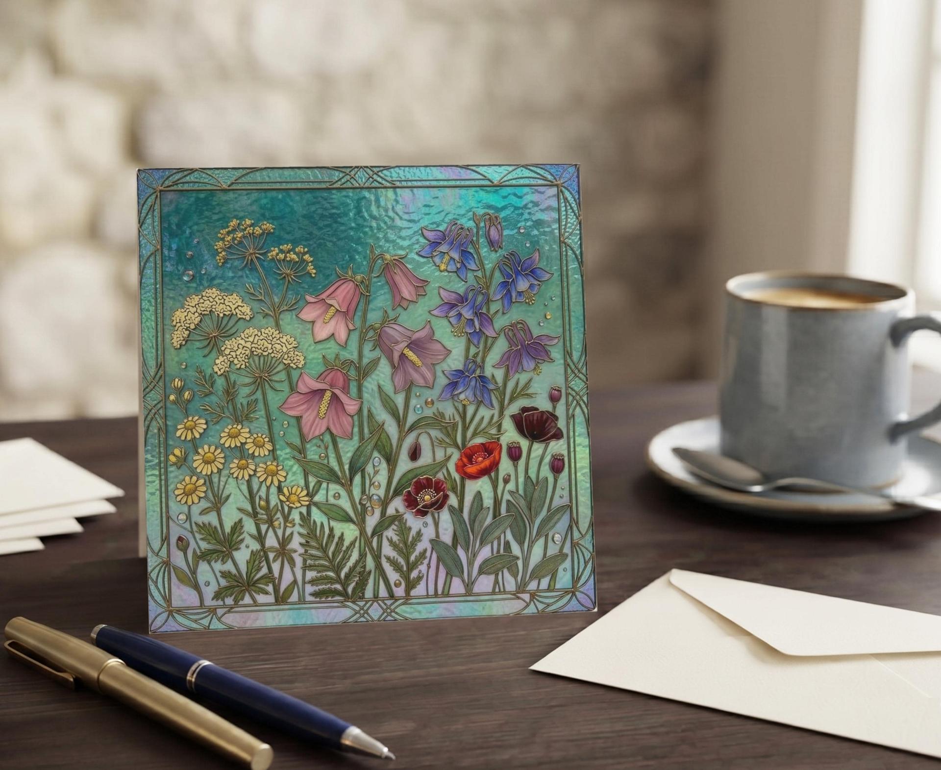 Flowers - Original Art Card - Single Card or Bulk 10 Pack of Gift Cards