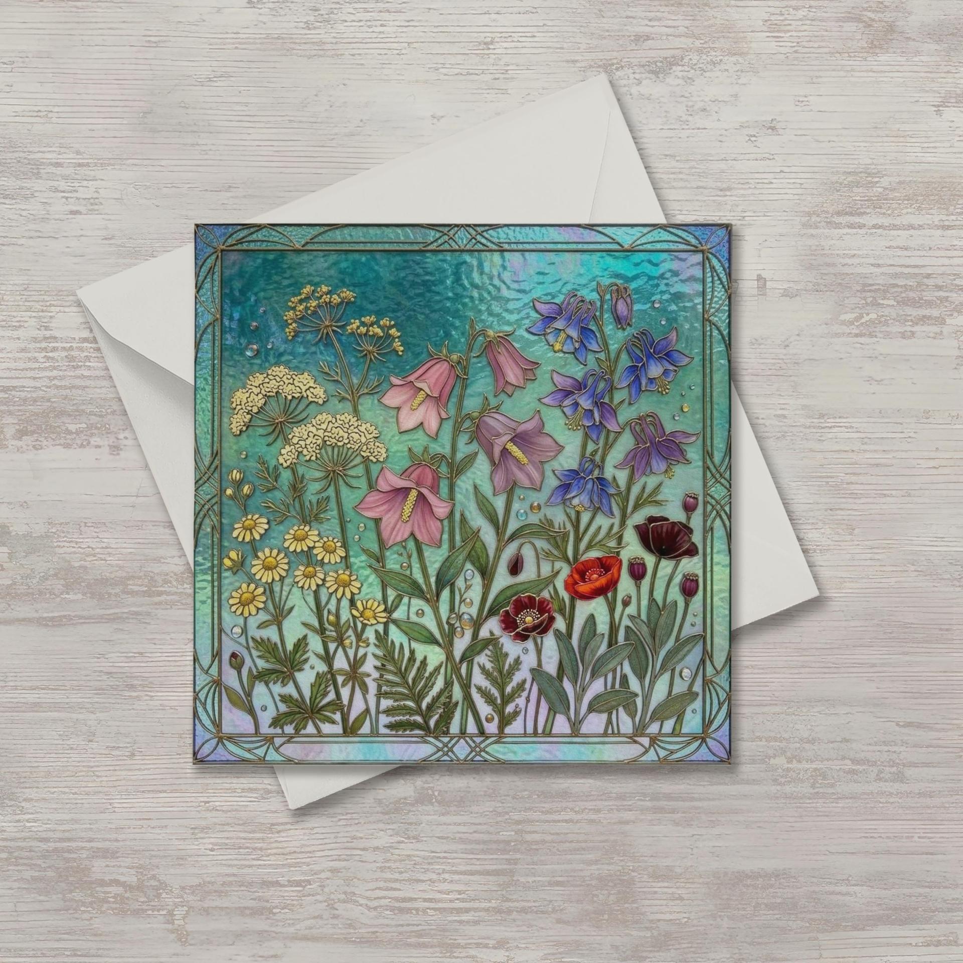 Flowers - Original Art Card - Single Card or Bulk 10 Pack of Gift Cards