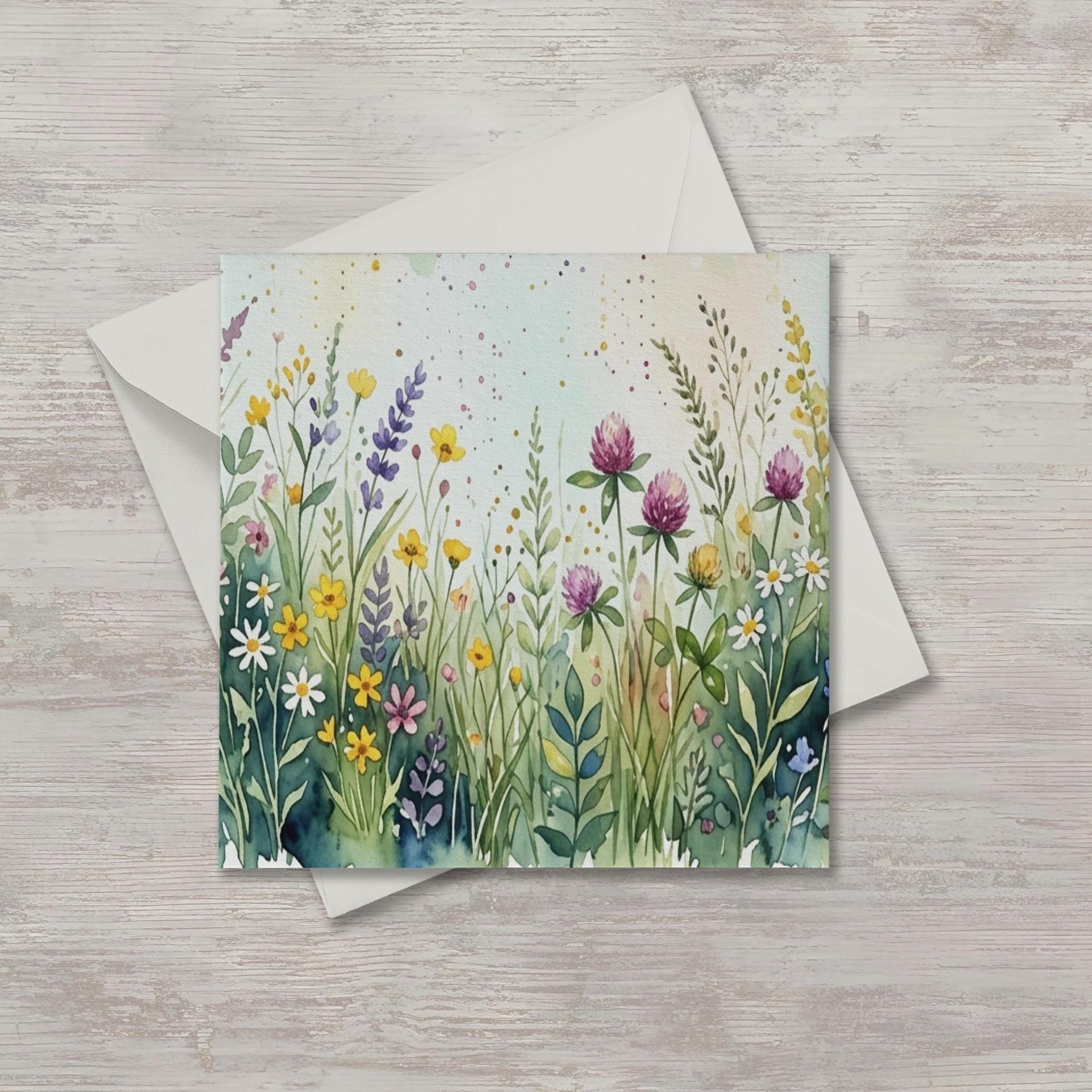 Flowers - Original Art Card - Single Card or Bulk 10 Pack of Gift Cards