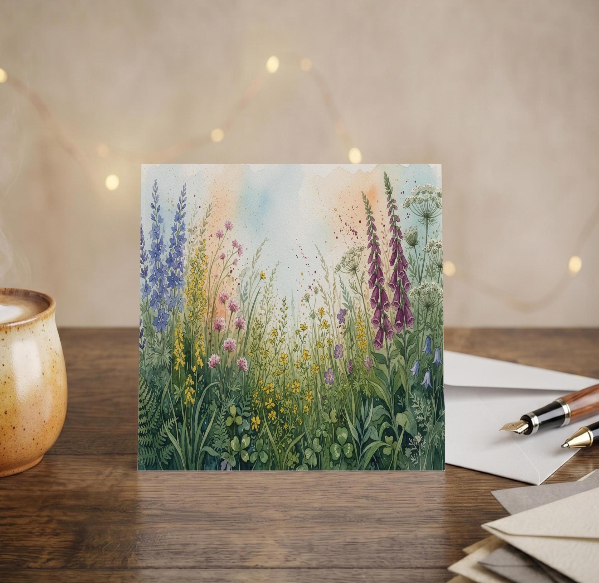 Flowers - Original Art Card - Single Card or Bulk 10 Pack of Gift Cards