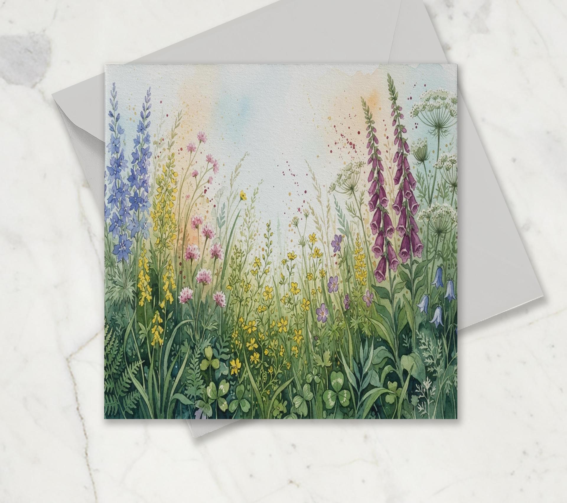 Flowers - Original Art Card - Single Card or Bulk 10 Pack of Gift Cards