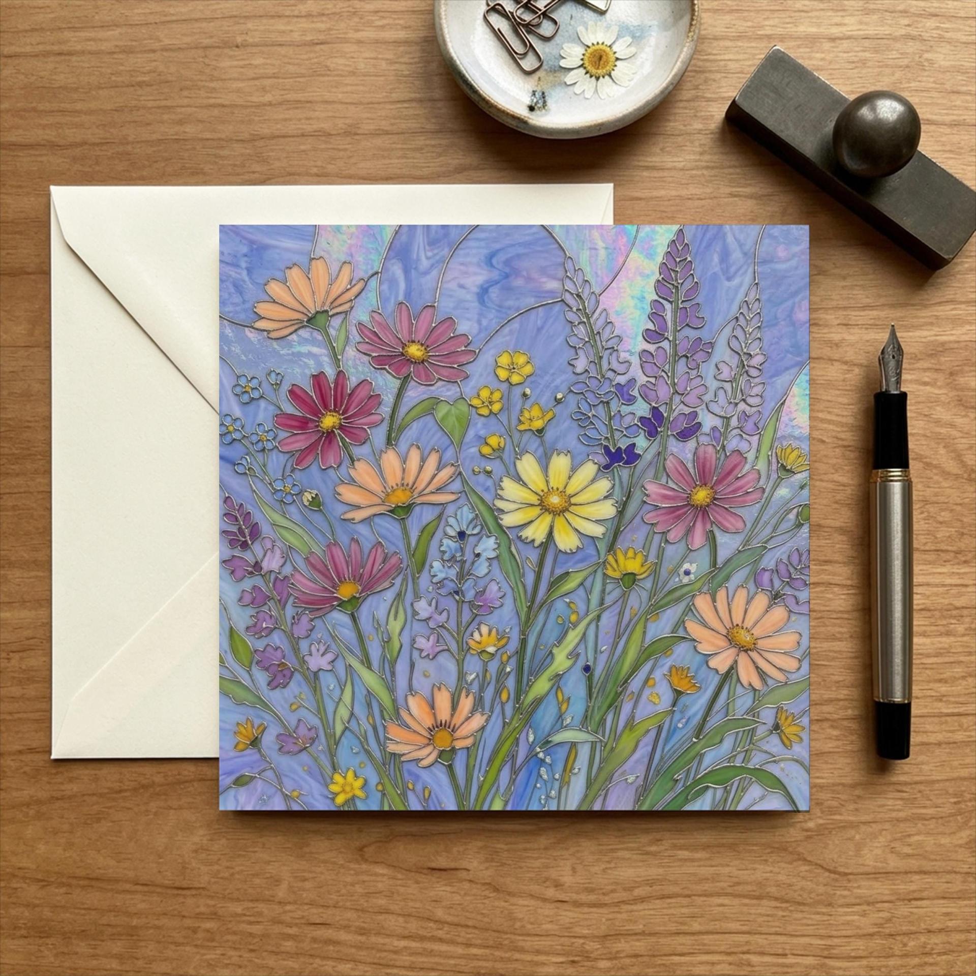 Flowers - Original Art Card - Single Card or Bulk 10 Pack of Gift Cards