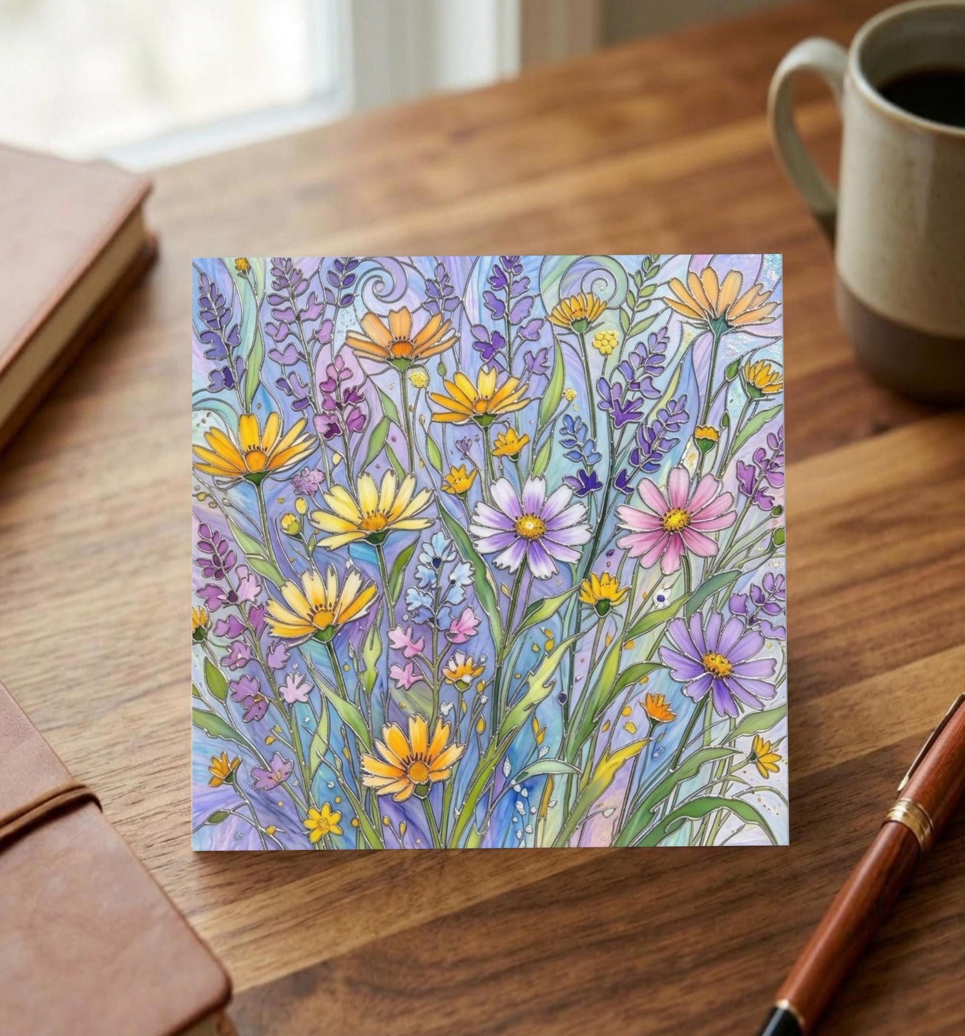Flowers - Original Art Card - Single Card or Bulk 10 Pack of Gift Cards