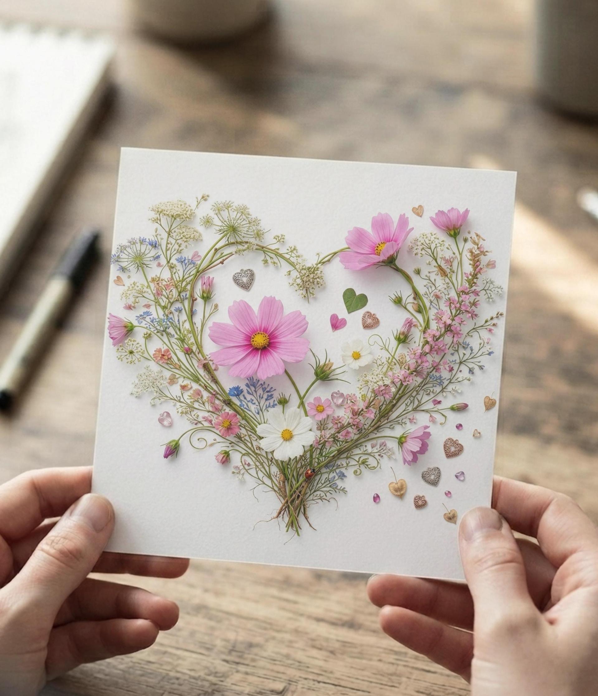 Flowers - Original Art Card - Single Card or Bulk 10 Pack of Gift Cards