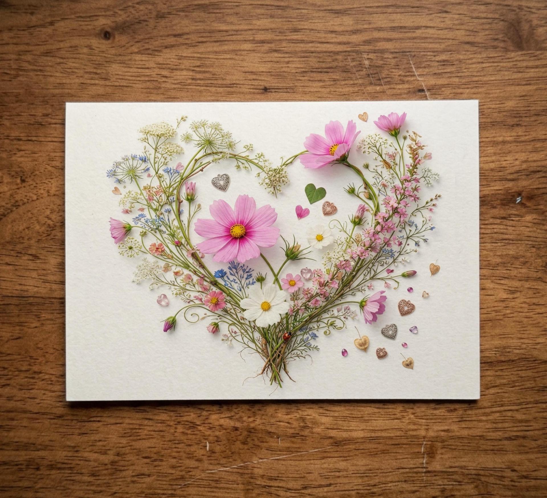 Flowers - Original Art Card - Single Card or Bulk 10 Pack of Gift Cards