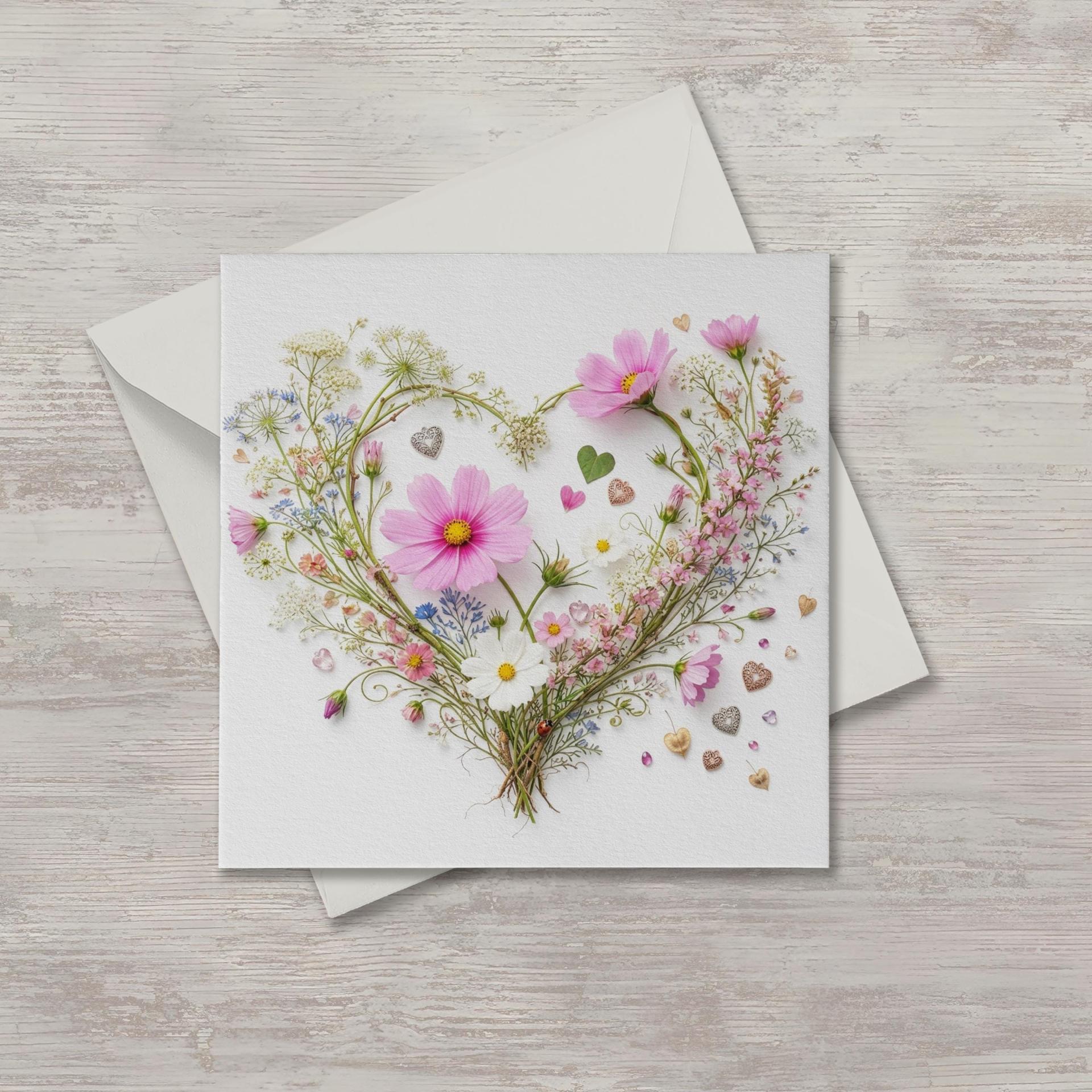 Flowers - Original Art Card - Single Card or Bulk 10 Pack of Gift Cards