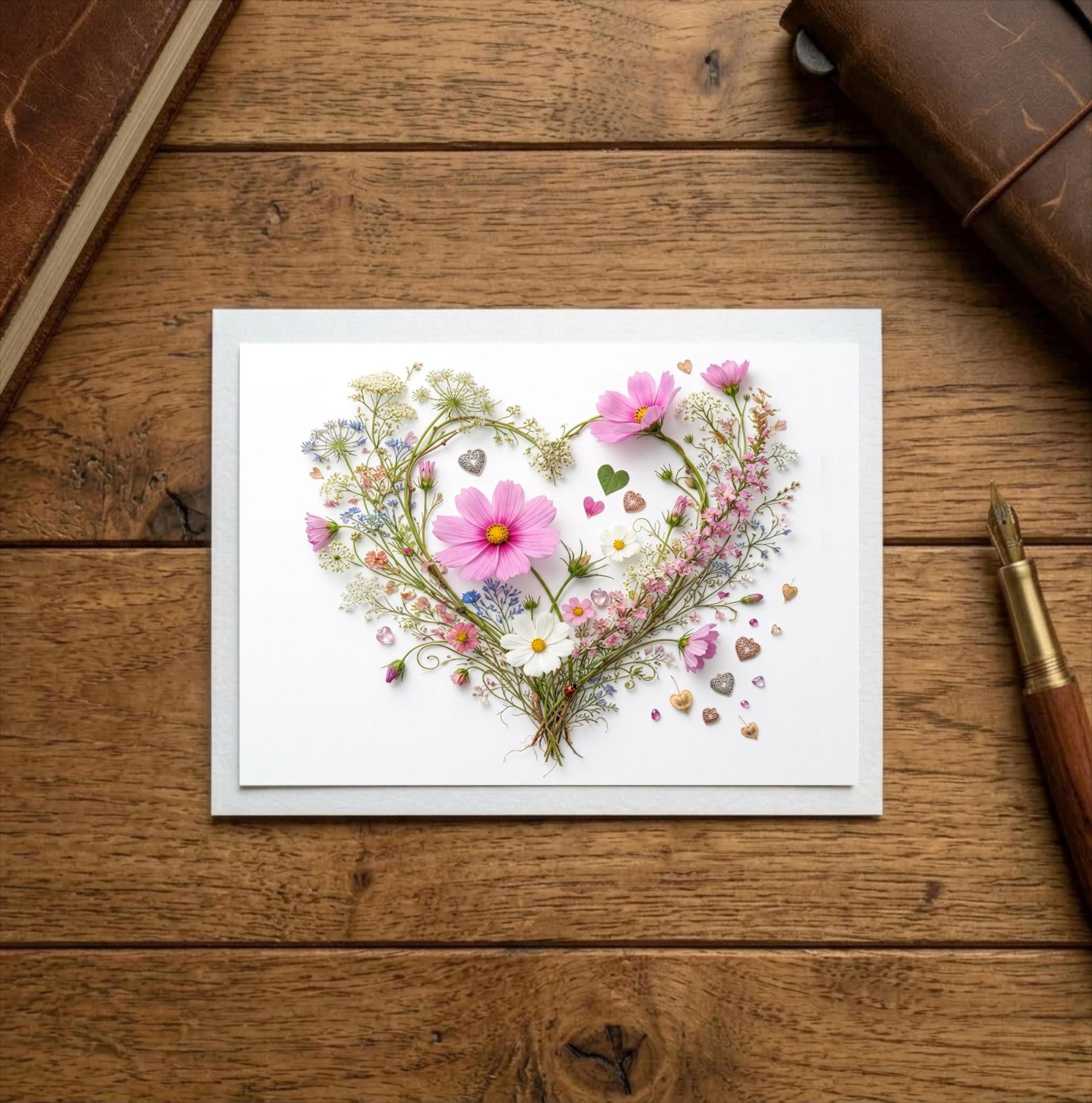 Flowers - Original Art Card - Single Card or Bulk 10 Pack of Gift Cards