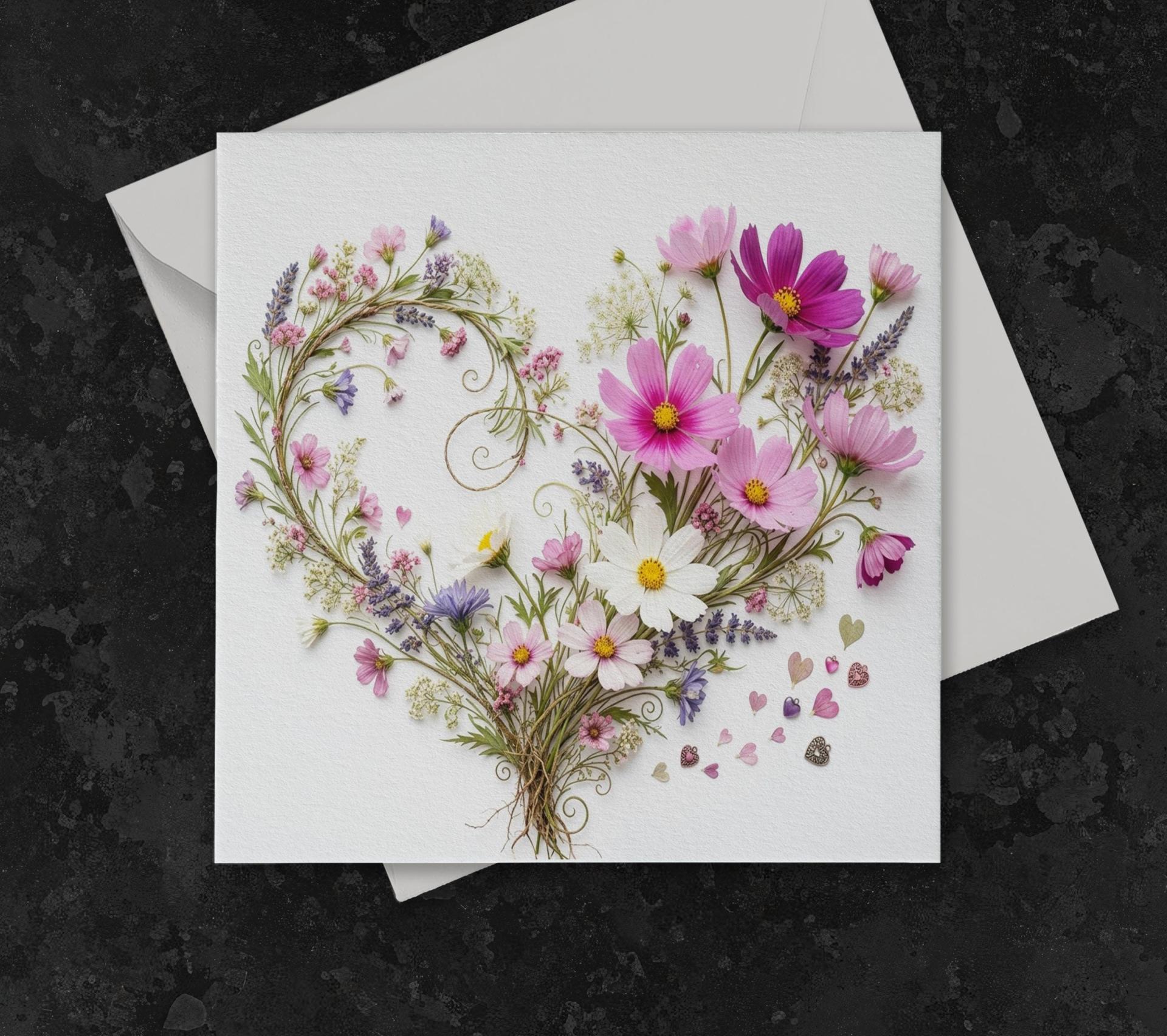 Flowers - Original Art Card - Single Card or Bulk 10 Pack of Gift Cards