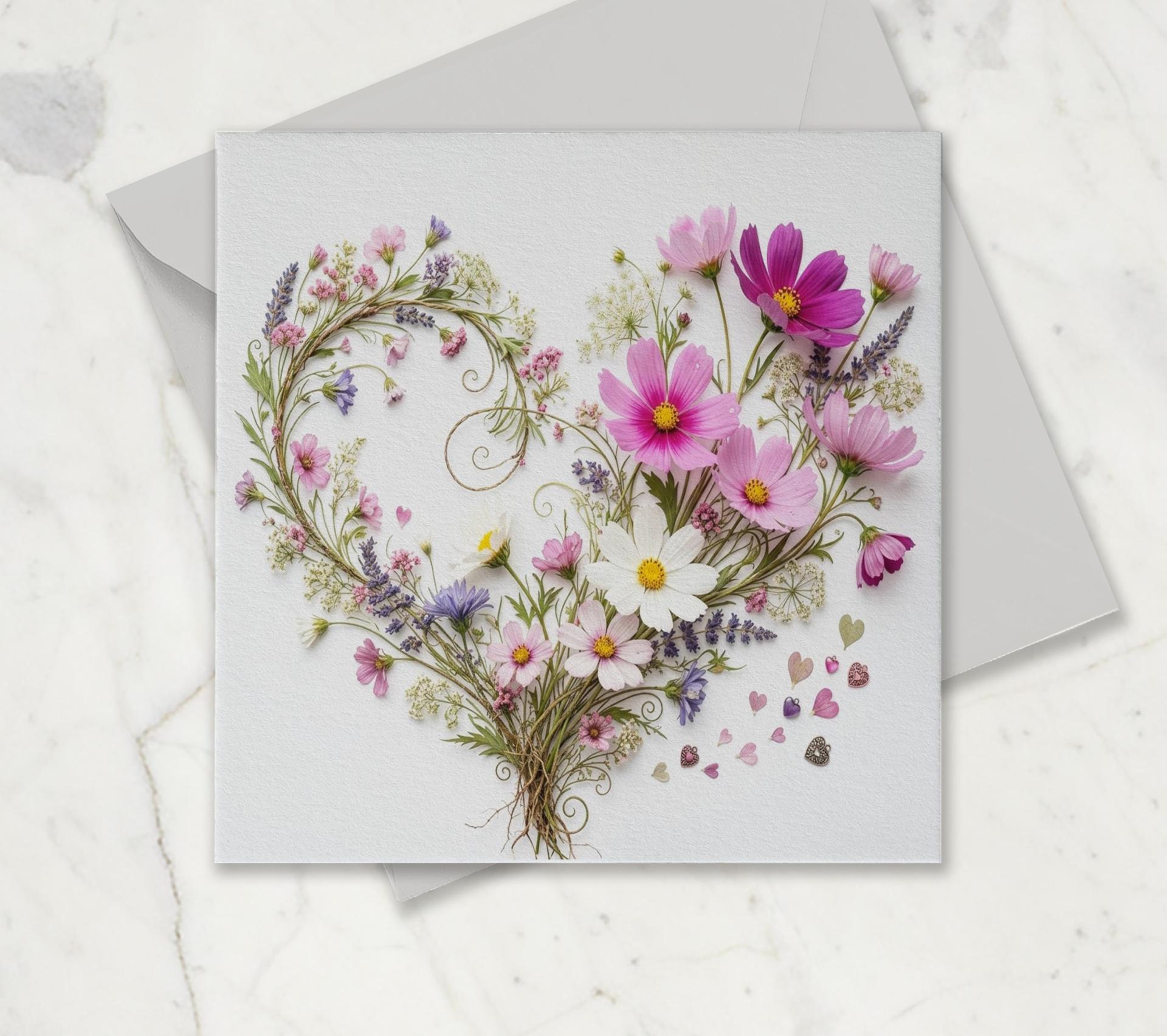 Flowers - Original Art Card - Single Card or Bulk 10 Pack of Gift Cards