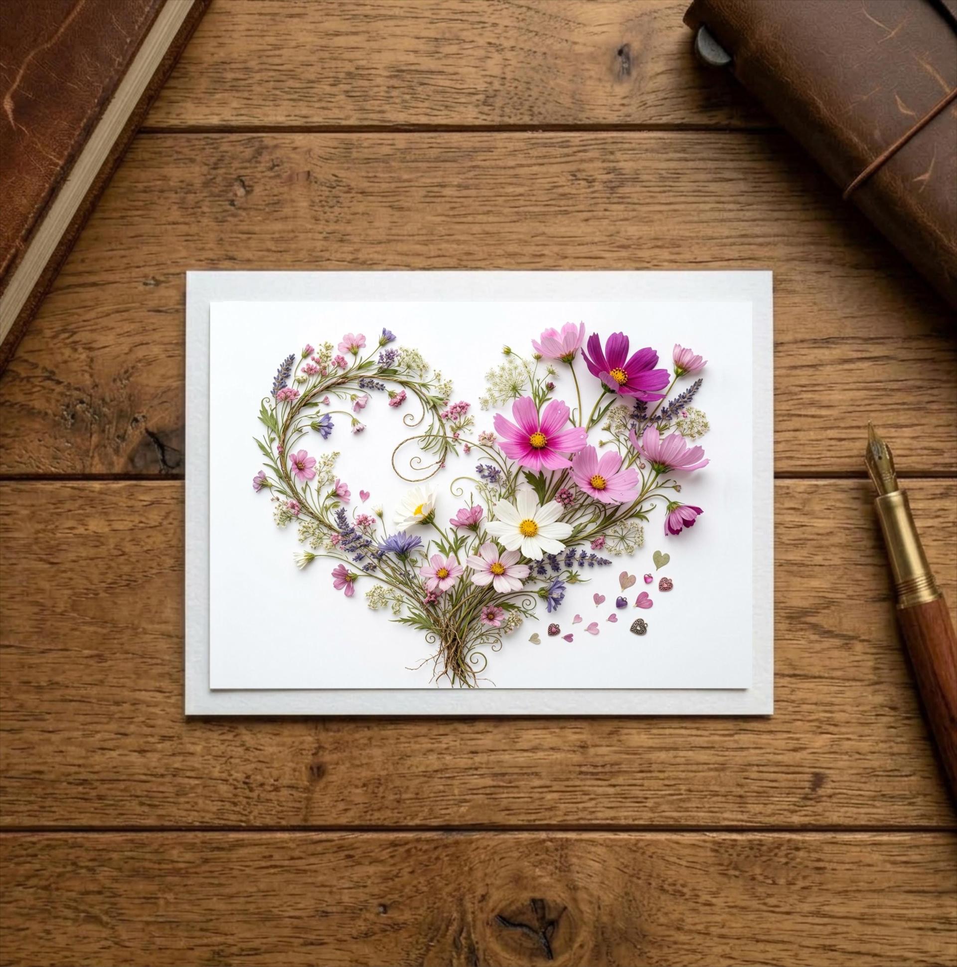Flowers - Original Art Card - Single Card or Bulk 10 Pack of Gift Cards
